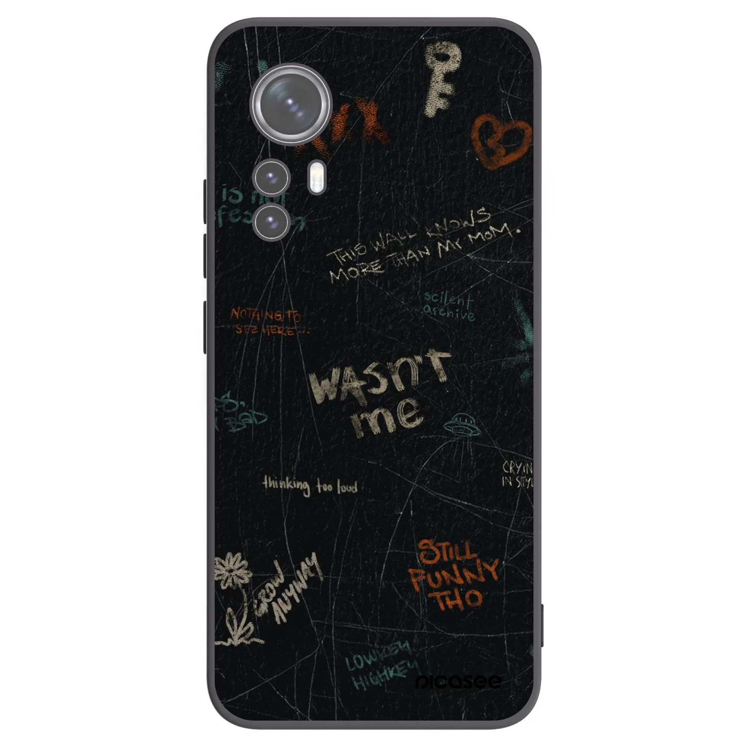 Picasee Μαύρη θήκη σιλικόνης για Xiaomi 12 - CONFESSION