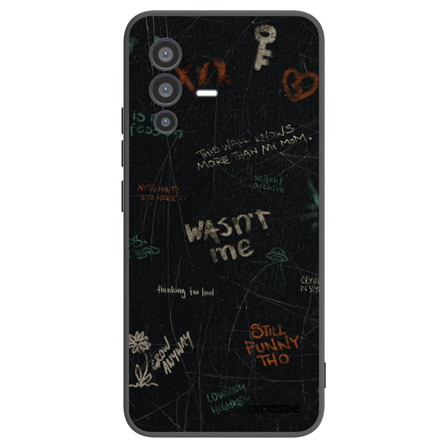 Picasee Μαύρη θήκη σιλικόνης για Vivo V23 5G - CONFESSION