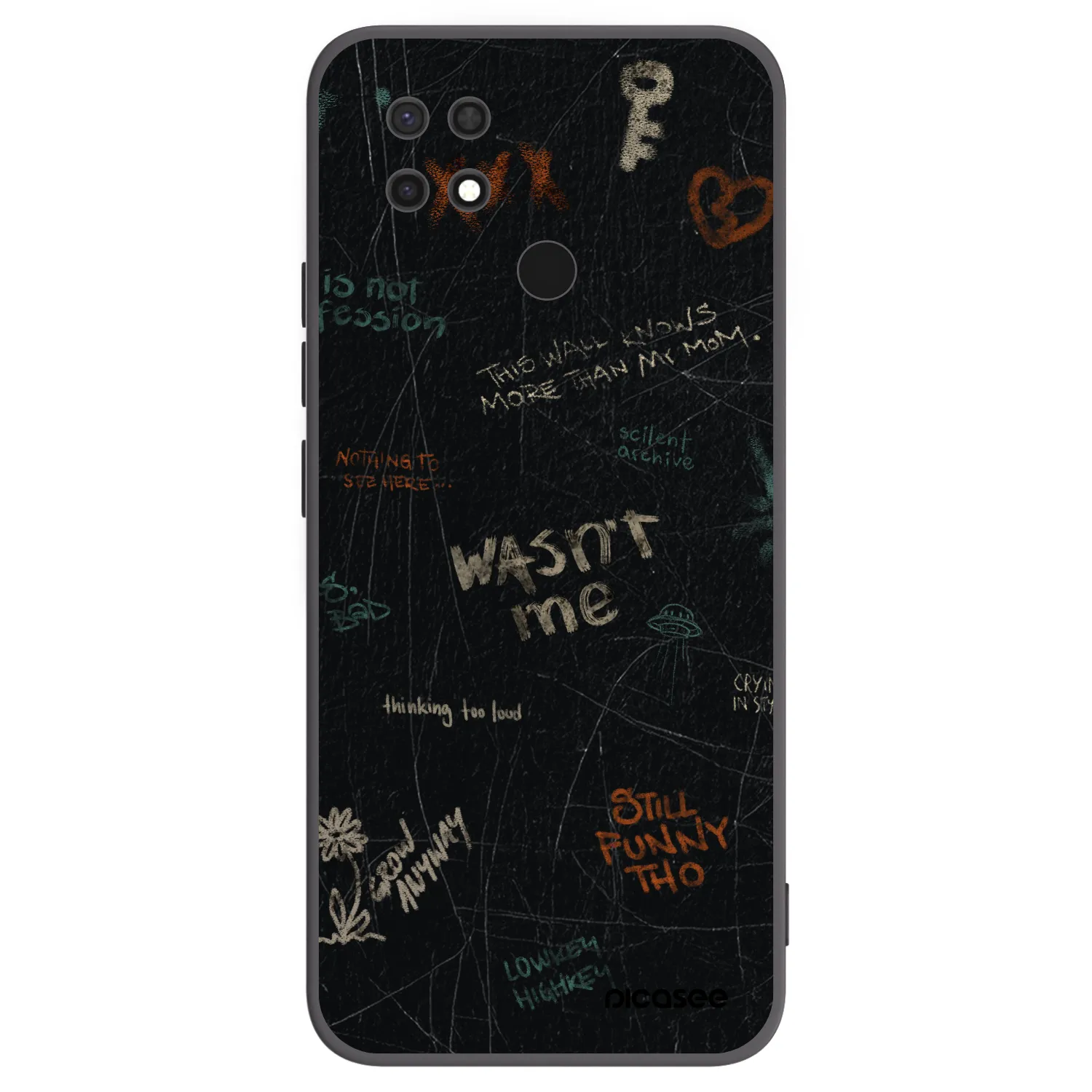Picasee Μαύρη θήκη σιλικόνης για Xiaomi Redmi 10C - CONFESSION