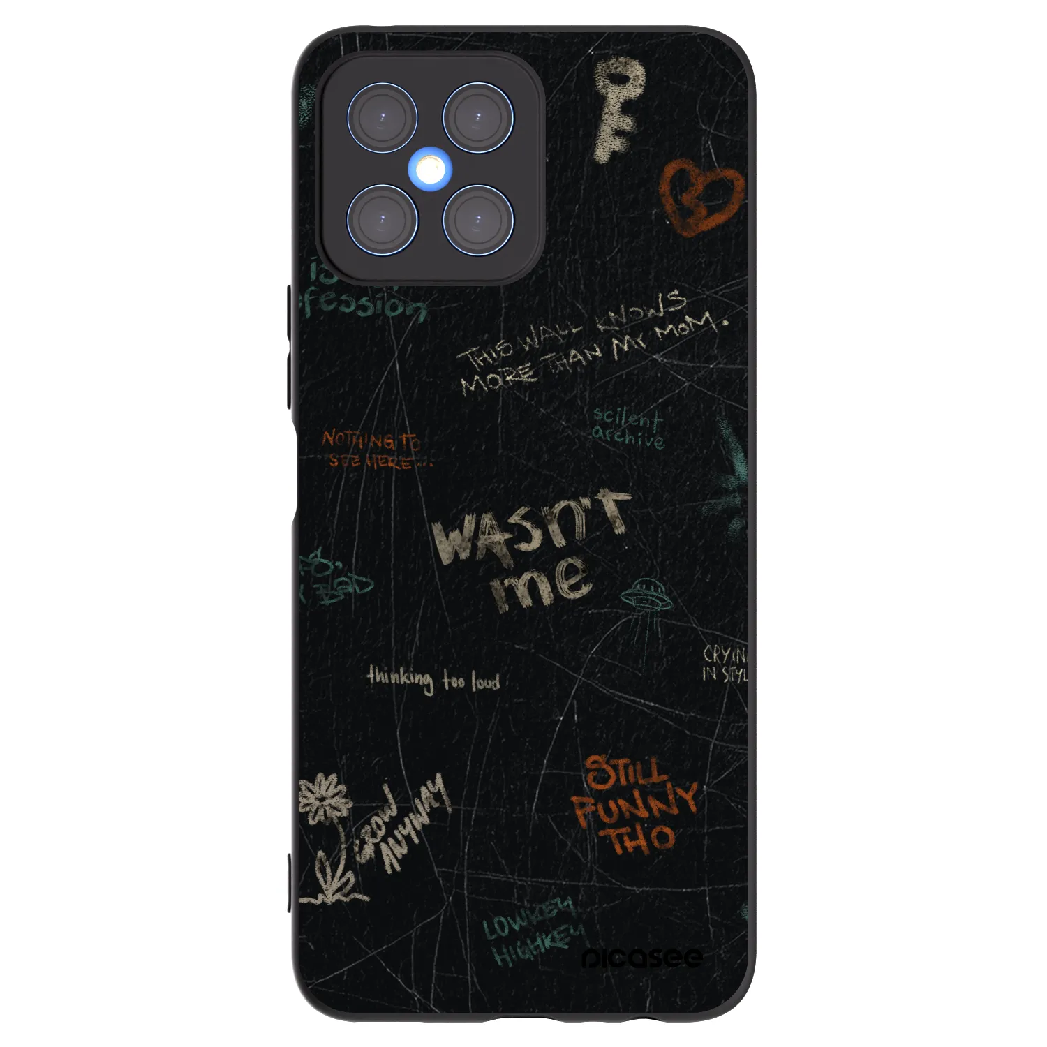 Picasee Μαύρη θήκη σιλικόνης για Honor X8 4G - CONFESSION