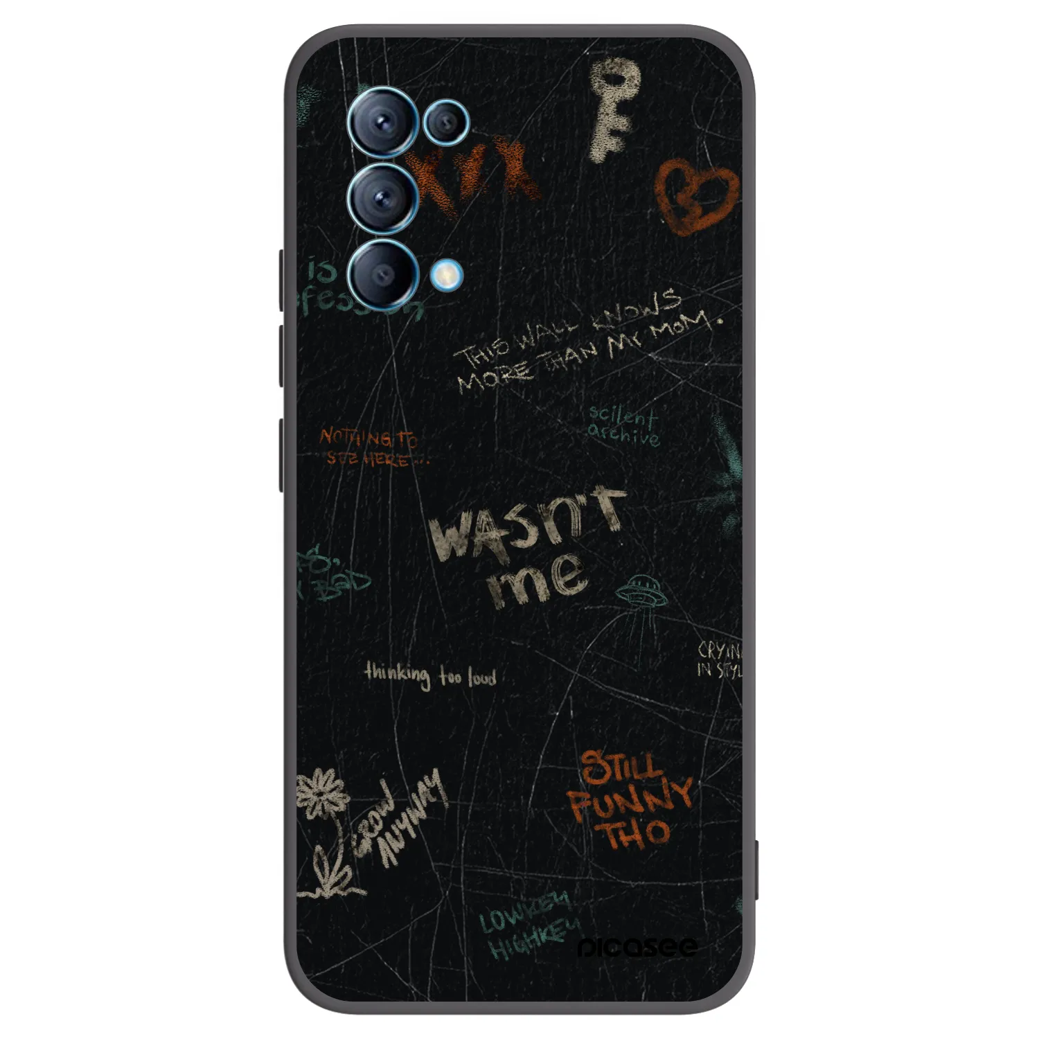 Picasee Μαύρη θήκη σιλικόνης για OPPO Reno 5 5G - CONFESSION