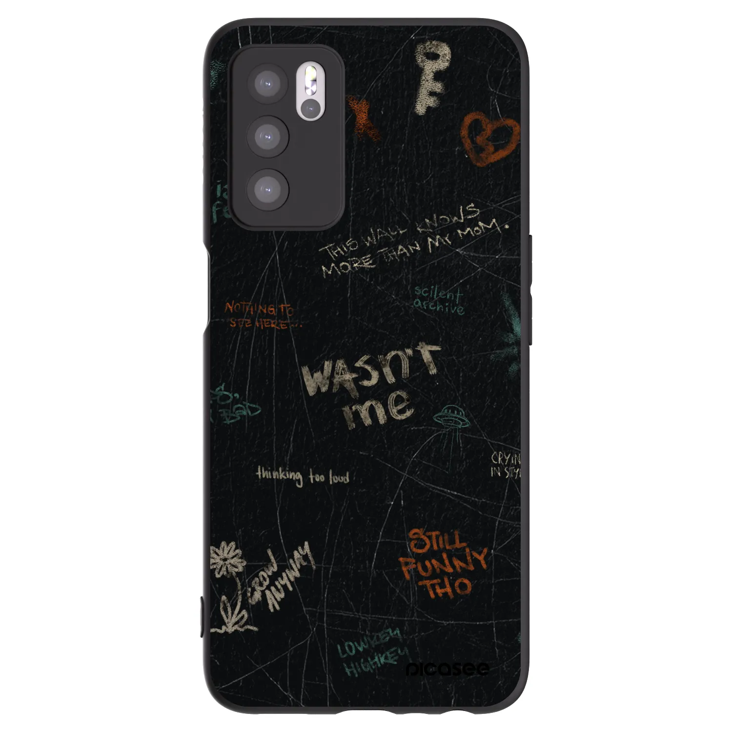 Picasee Μαύρη θήκη σιλικόνης για OPPO A16s - CONFESSION