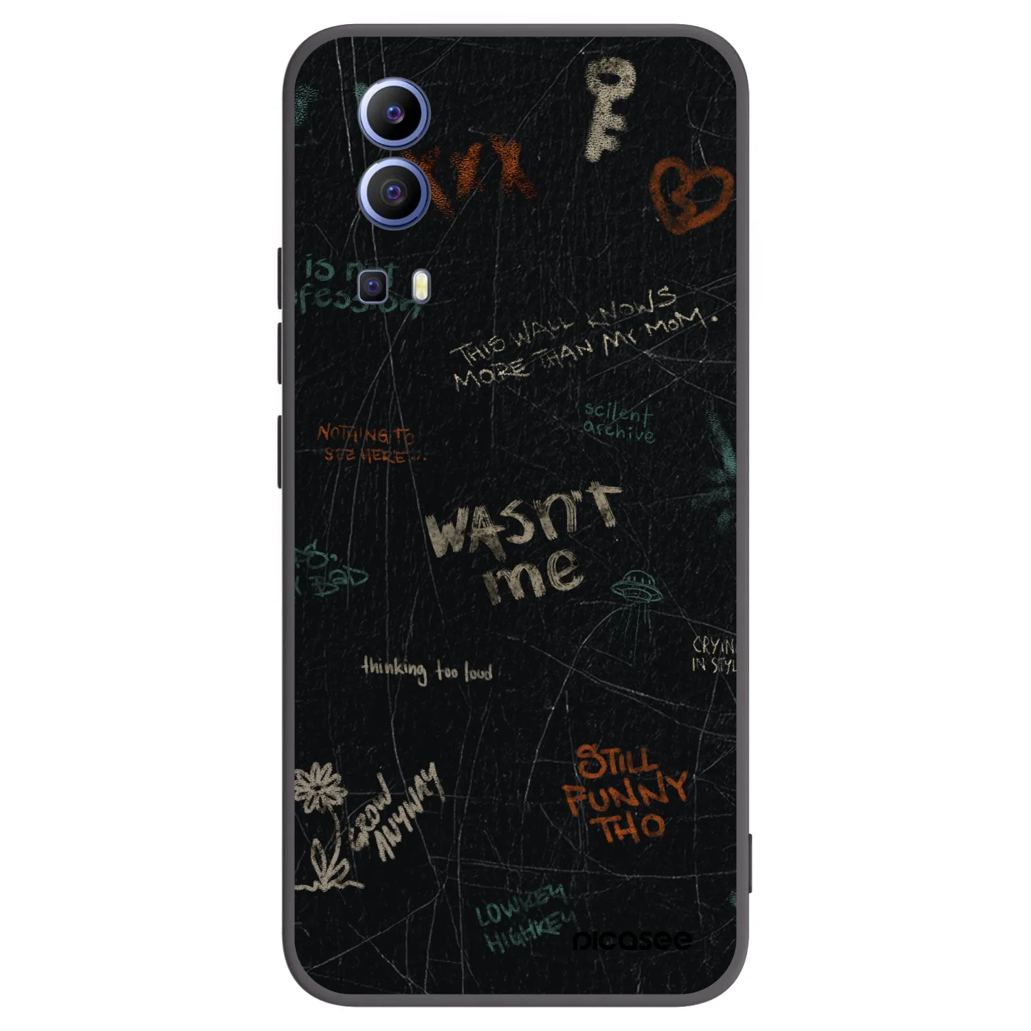 Picasee Μαύρη θήκη σιλικόνης για Vivo Y52 5G - CONFESSION