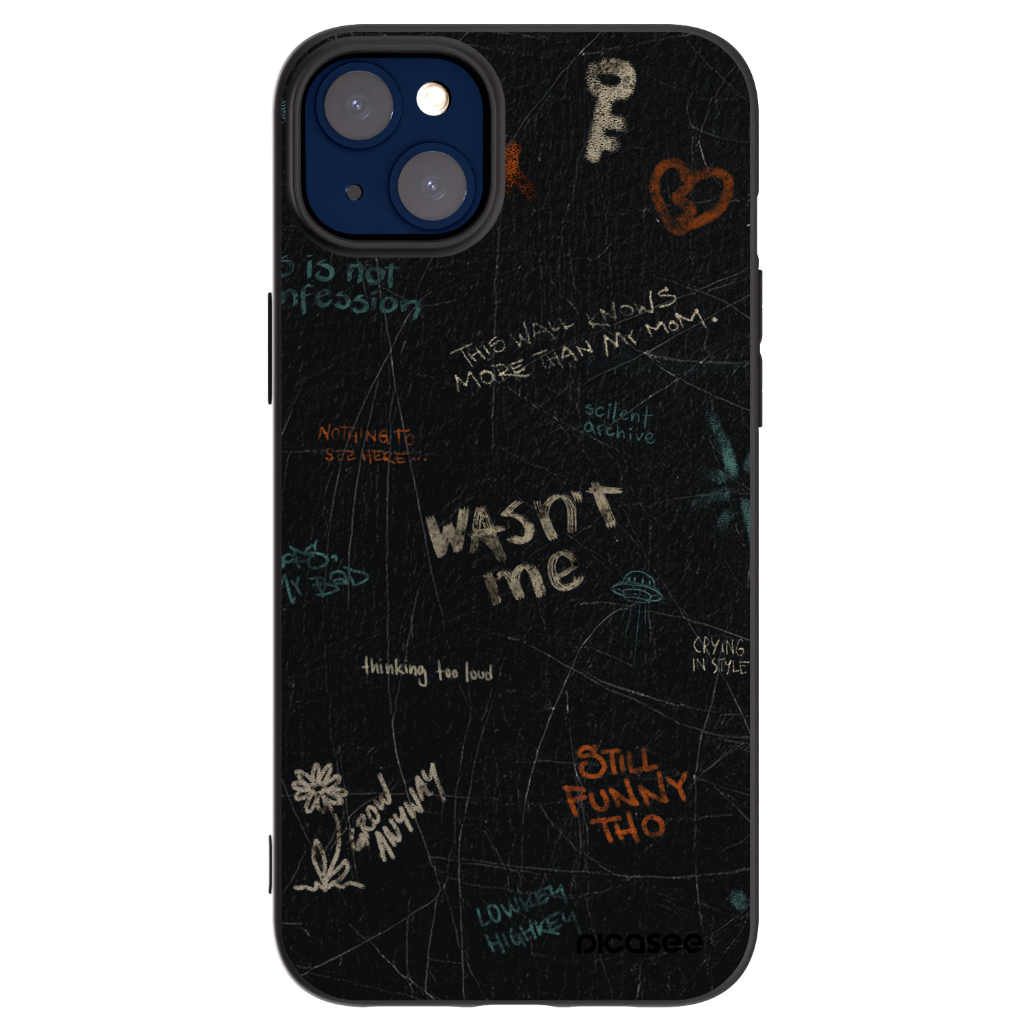 Picasee Μαύρη θήκη σιλικόνης για Apple iPhone 14 Plus - CONFESSION