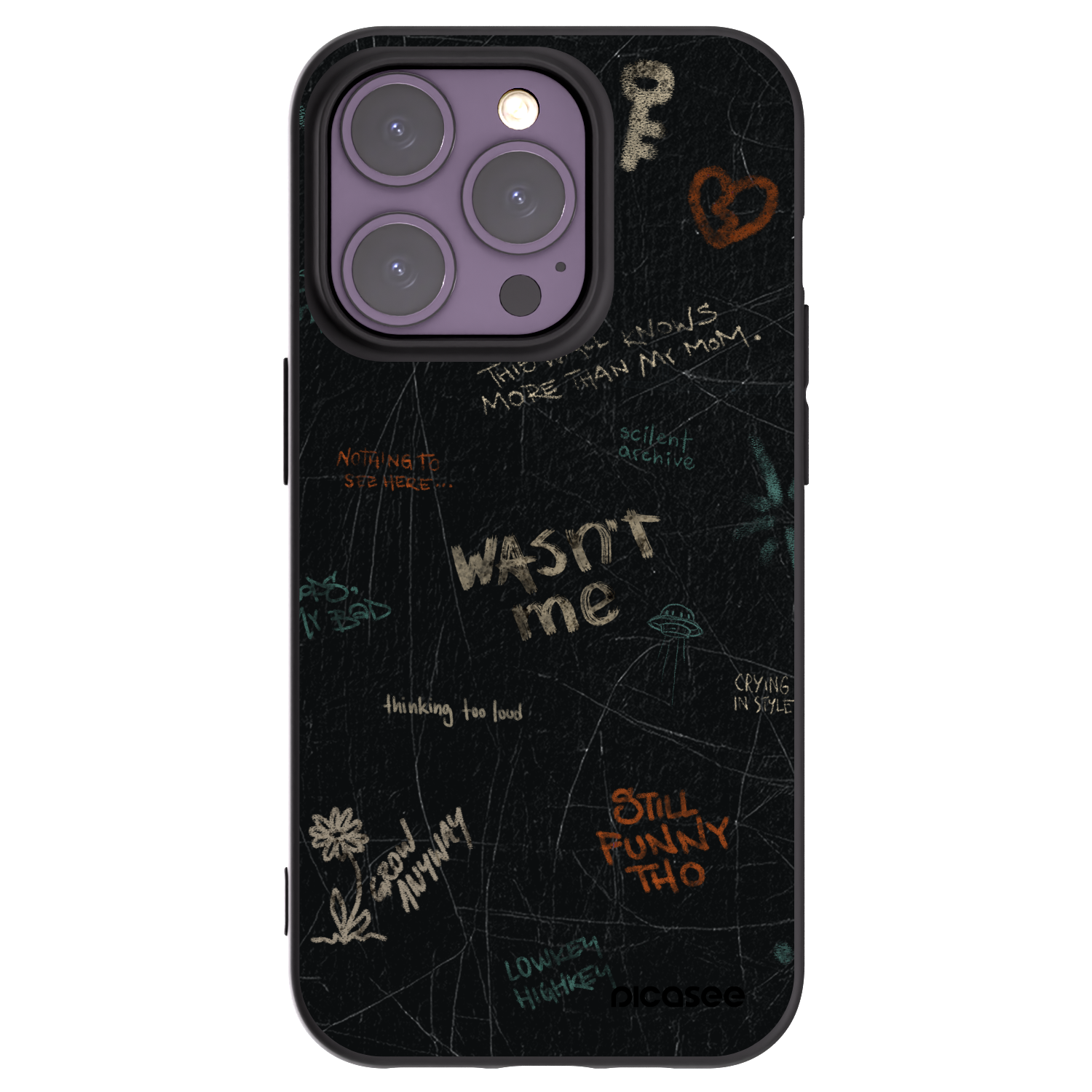 Picasee Μαύρη θήκη σιλικόνης για Apple iPhone 14 Pro - CONFESSION