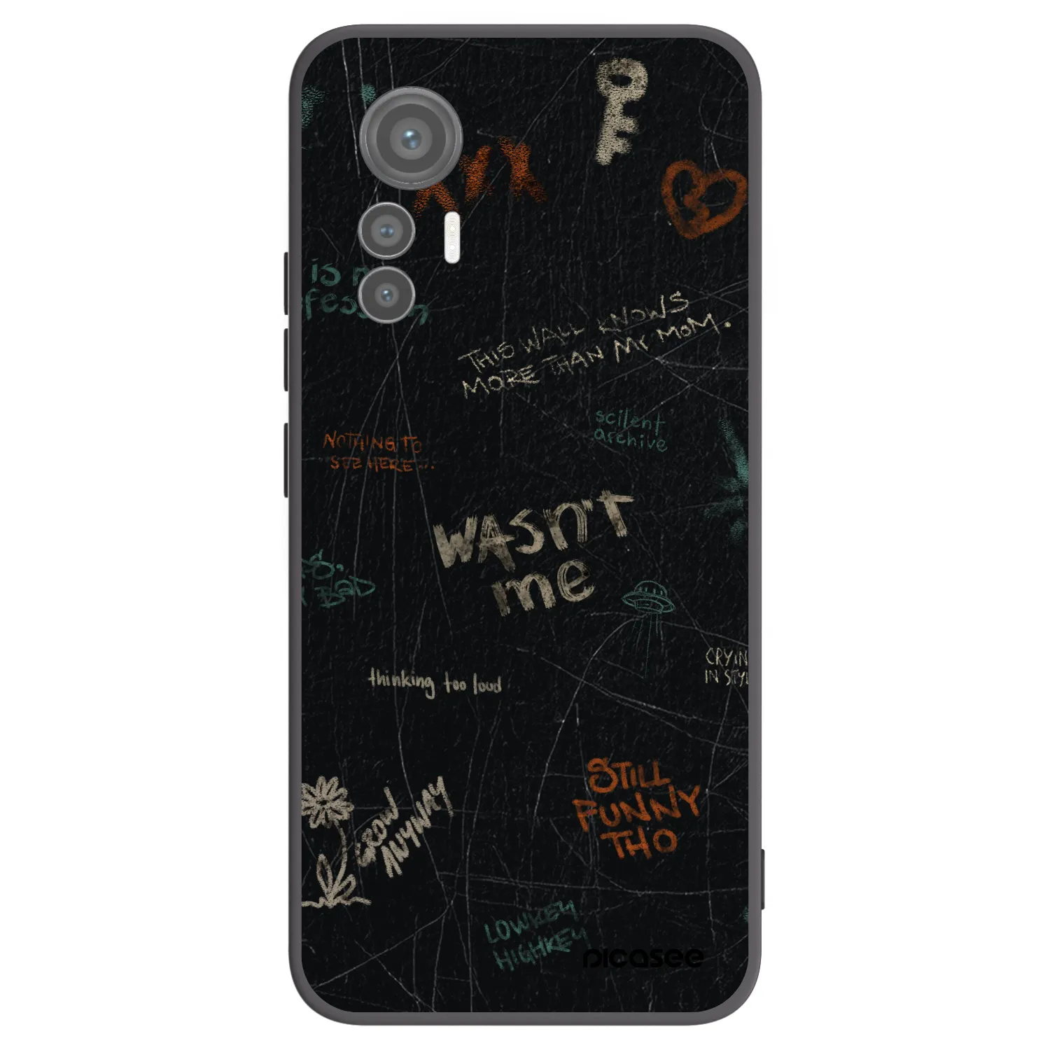 Picasee Μαύρη θήκη σιλικόνης για Xiaomi 12 Lite - CONFESSION