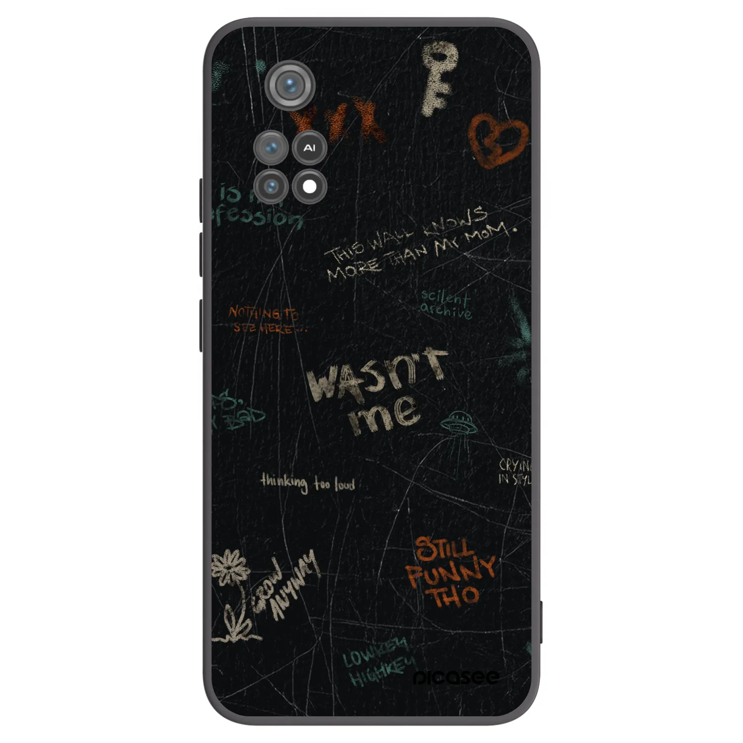 Picasee Μαύρη θήκη σιλικόνης για Xiaomi Poco M4 Pro - CONFESSION