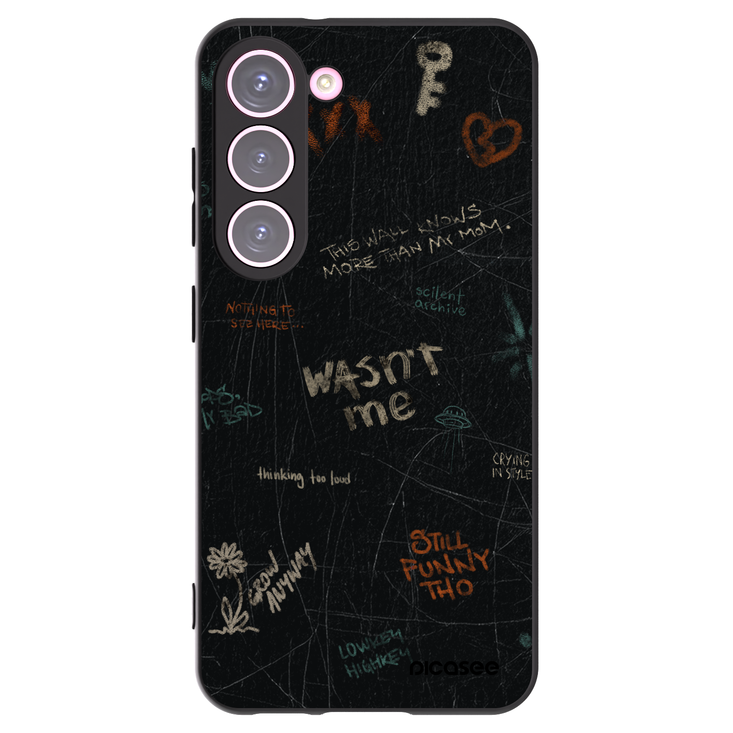 Picasee Μαύρη θήκη σιλικόνης για Samsung Galaxy S23 5G - CONFESSION