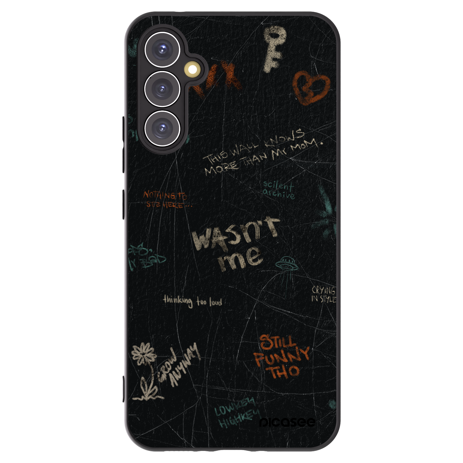 Picasee Μαύρη θήκη σιλικόνης για Samsung Galaxy A34 5G A346B - CONFESSION