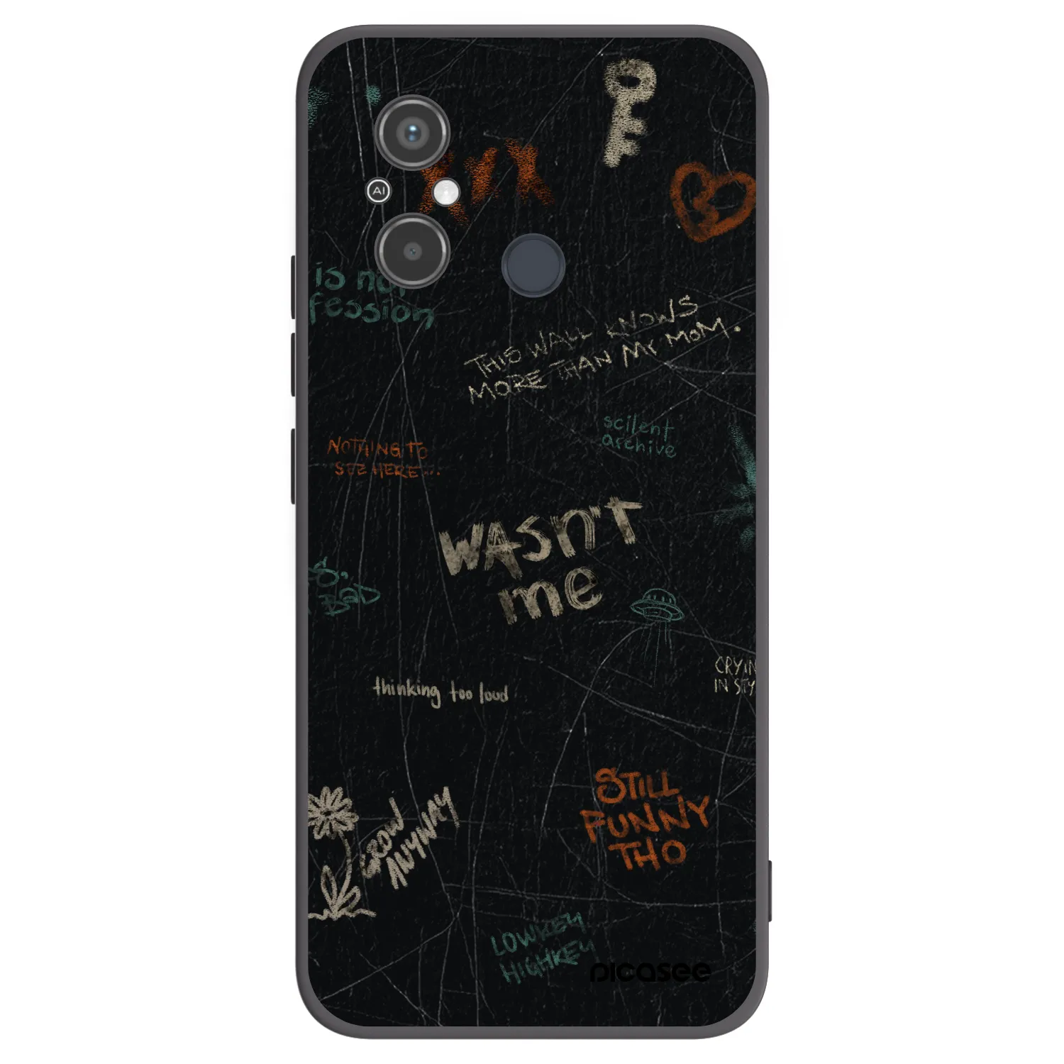 Picasee Μαύρη θήκη σιλικόνης για Xiaomi Redmi 12C - CONFESSION