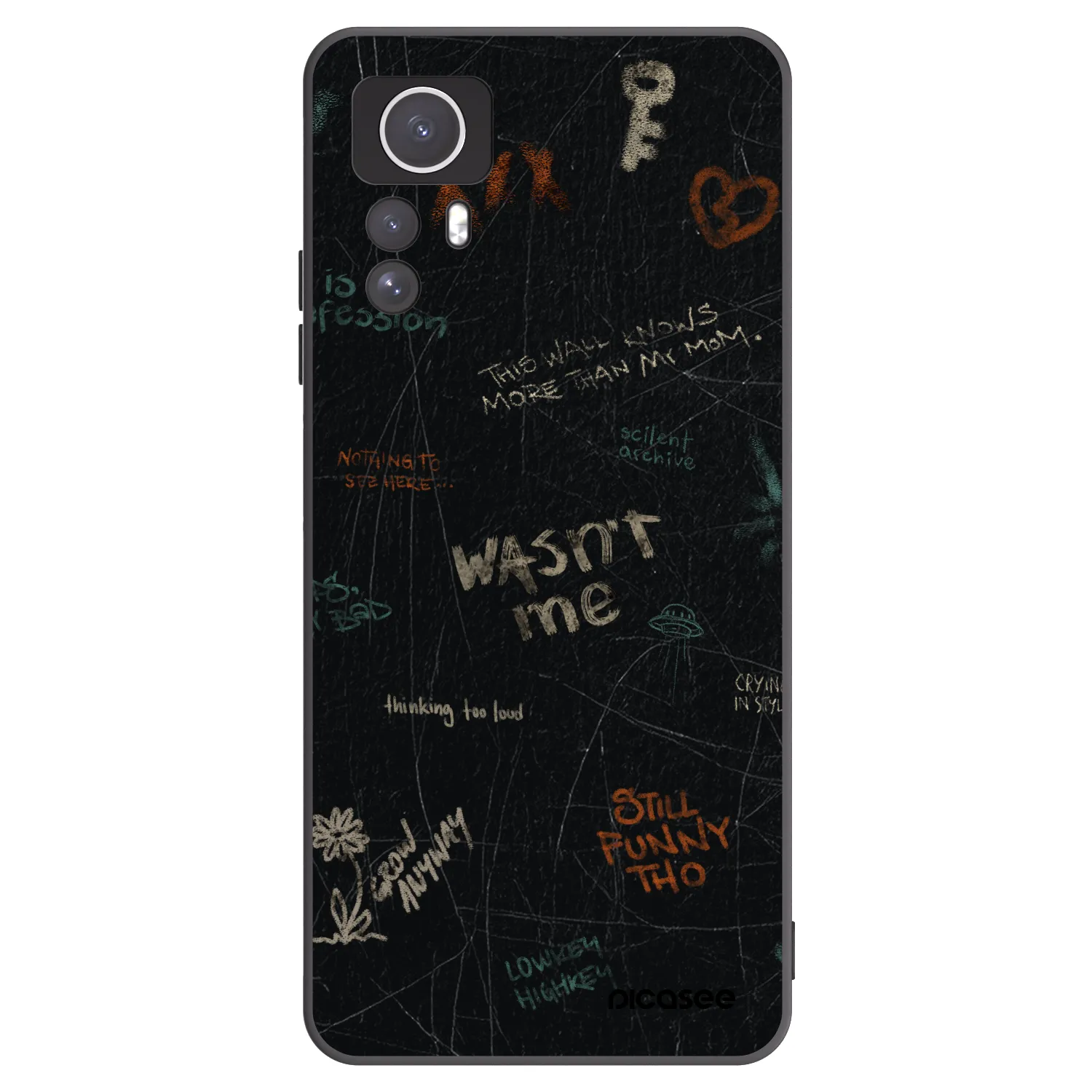 Picasee Μαύρη θήκη σιλικόνης για Xiaomi Redmi Note 12S - CONFESSION