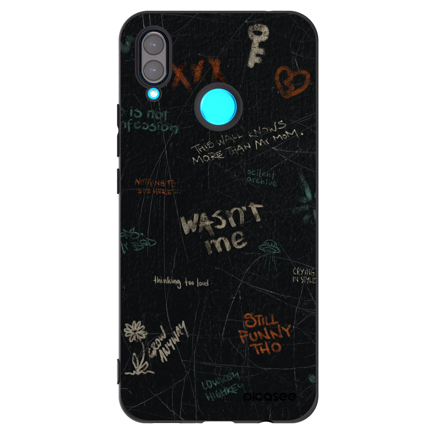 Picasee Μαύρη θήκη σιλικόνης για Huawei Nova 3i - CONFESSION