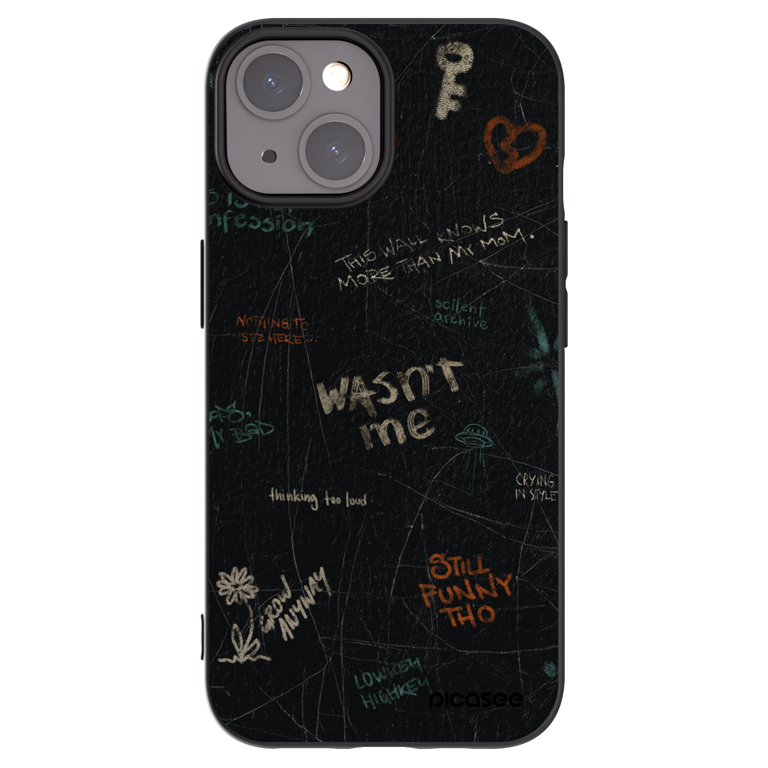 Picasee Μαύρη θήκη σιλικόνης για Apple iPhone 15 - CONFESSION