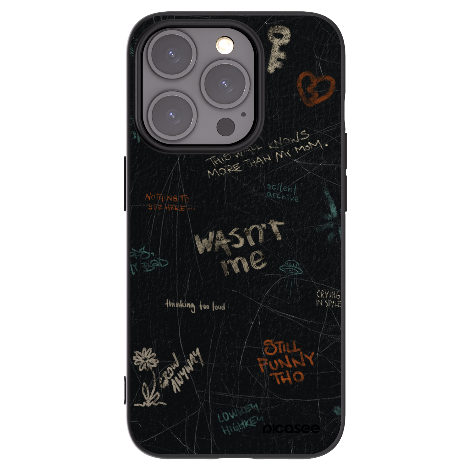 Picasee Μαύρη θήκη σιλικόνης για Apple iPhone 15 Pro - CONFESSION