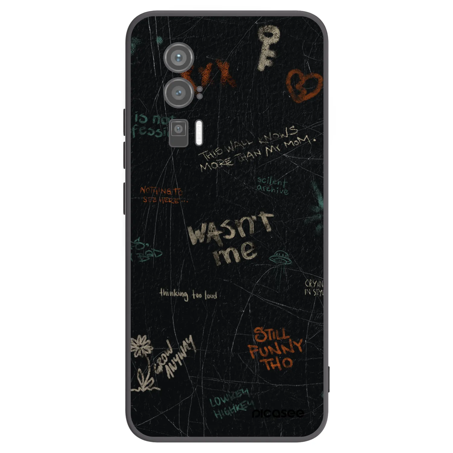 Picasee Μαύρη θήκη σιλικόνης για Xiaomi Poco F5 Pro 5G - CONFESSION