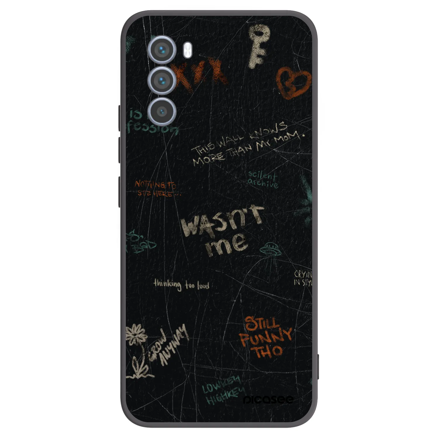 Picasee Μαύρη θήκη σιλικόνης για Motorola Moto G62 - CONFESSION