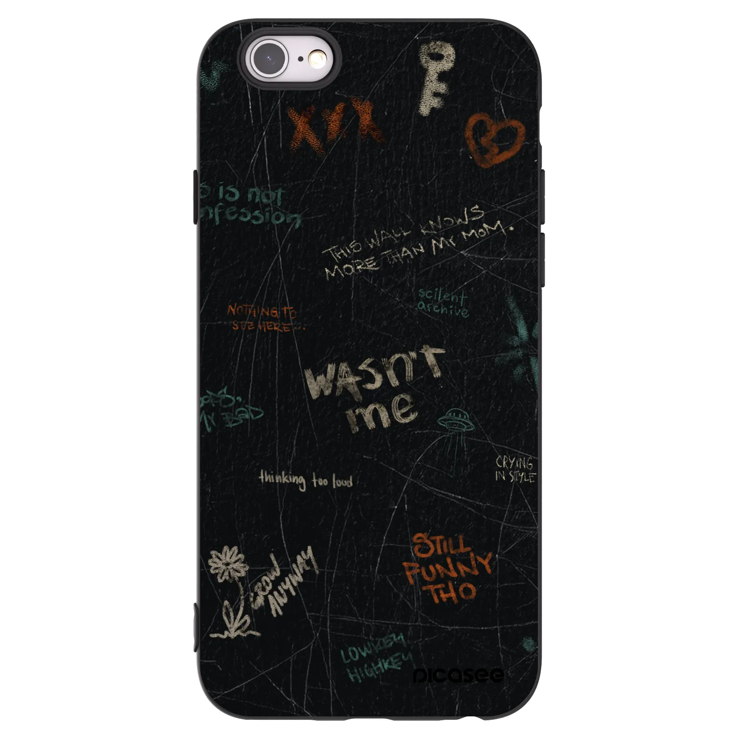 Picasee Μαύρη θήκη σιλικόνης για Apple iPhone 6/6S - CONFESSION