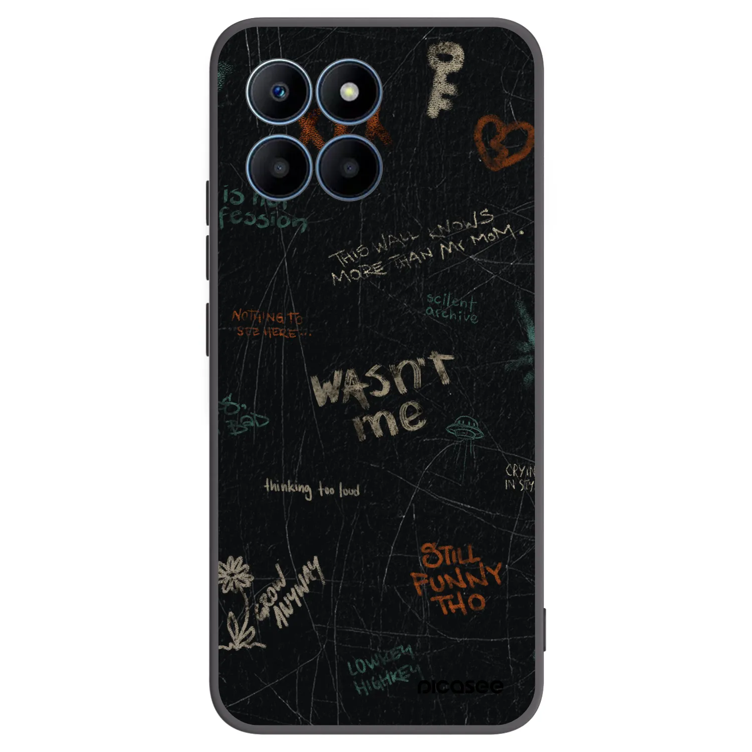 Picasee Μαύρη θήκη σιλικόνης για Honor 70 Lite - CONFESSION