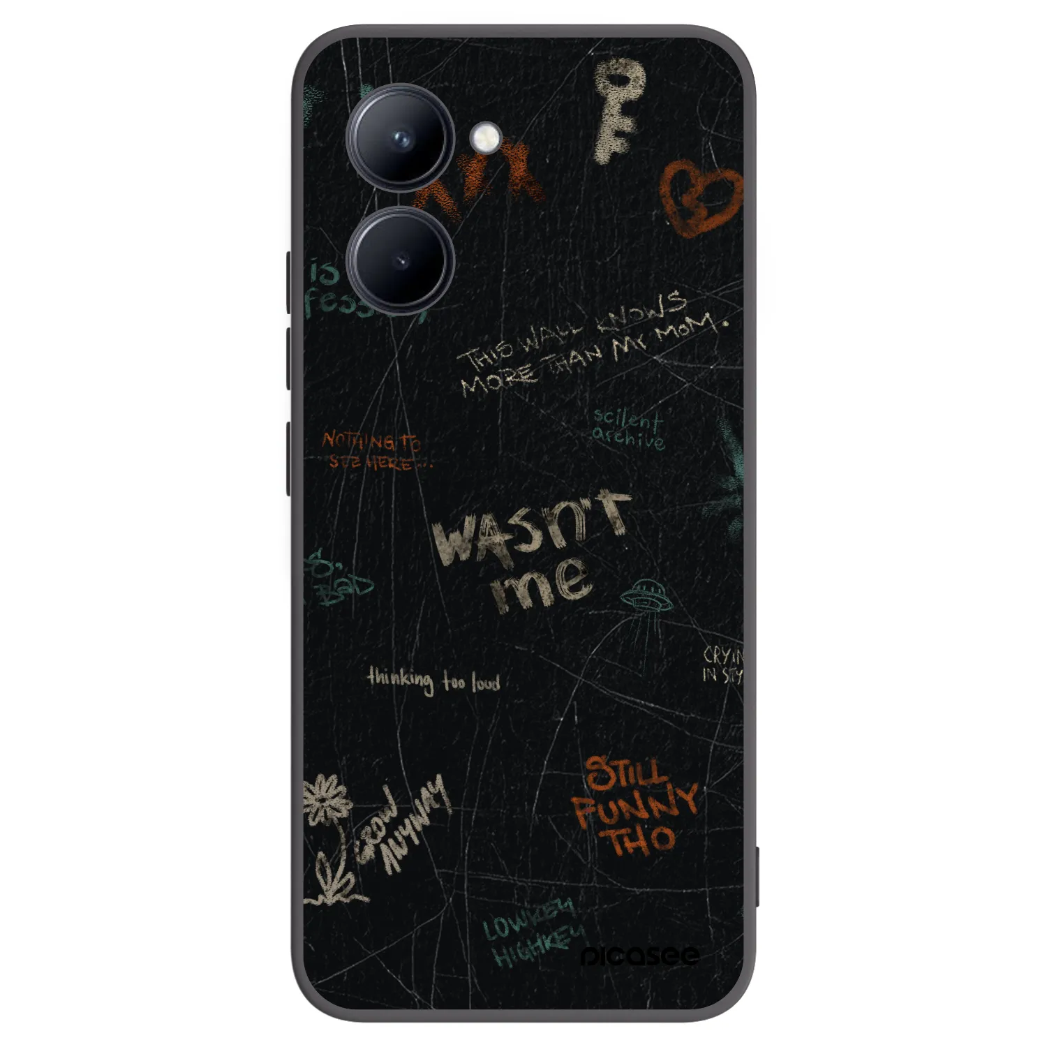 Picasee Μαύρη θήκη σιλικόνης για Realme C33 (2023) - CONFESSION