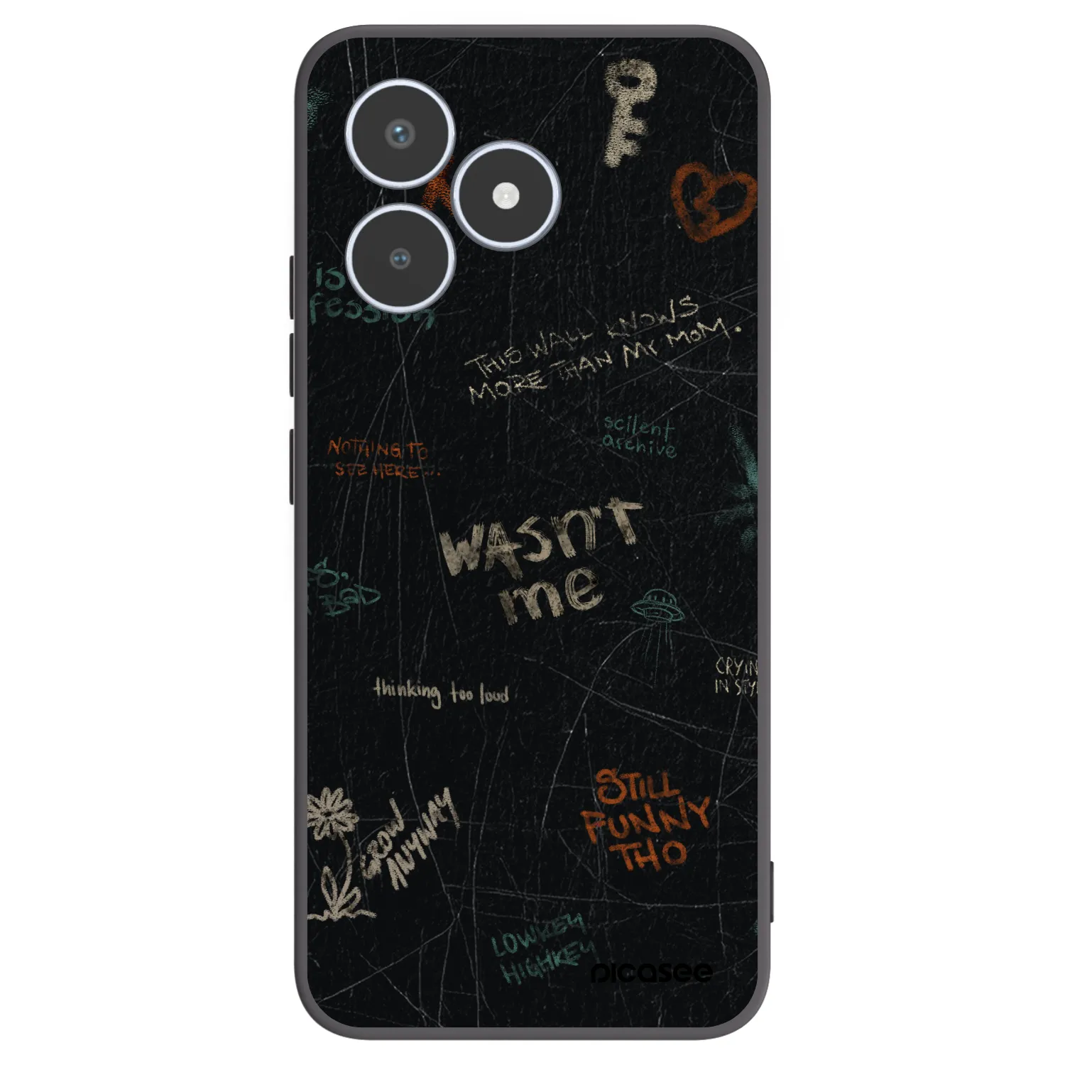 Picasee Μαύρη θήκη σιλικόνης για Realme C53 - CONFESSION