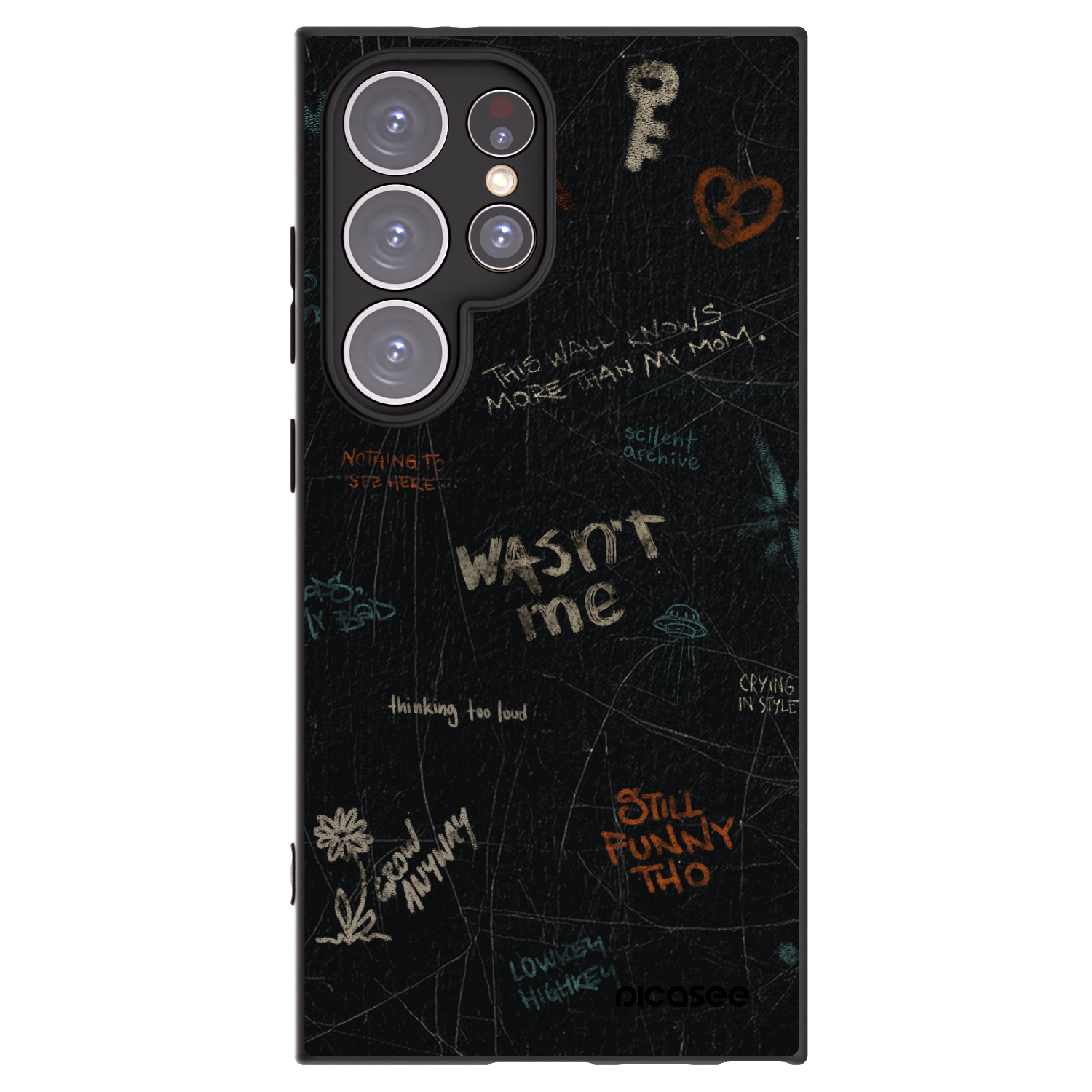 Picasee Μαύρη θήκη σιλικόνης για Samsung Galaxy S24 Ultra S928B 5G - CONFESSION