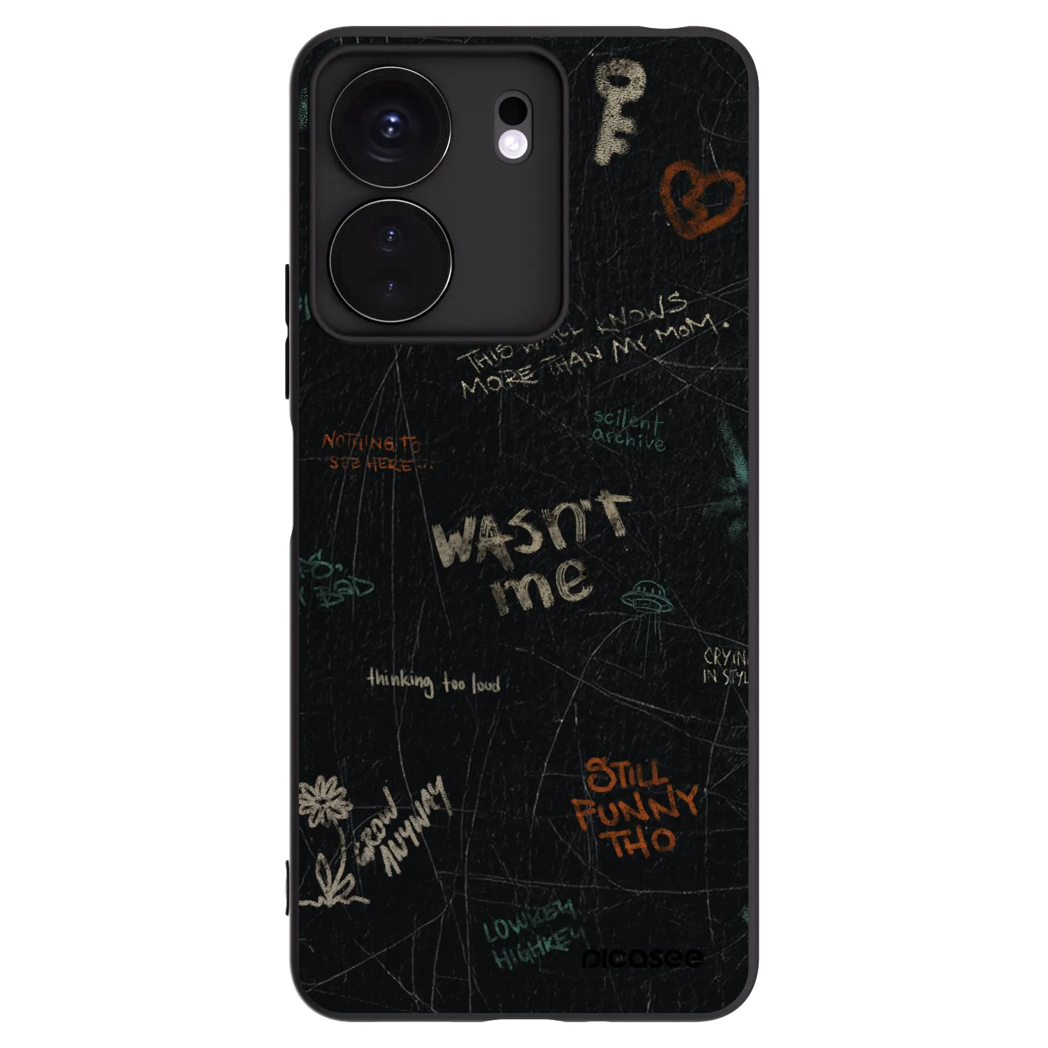 Picasee Μαύρη θήκη σιλικόνης για Xiaomi Redmi 13C 4G - CONFESSION