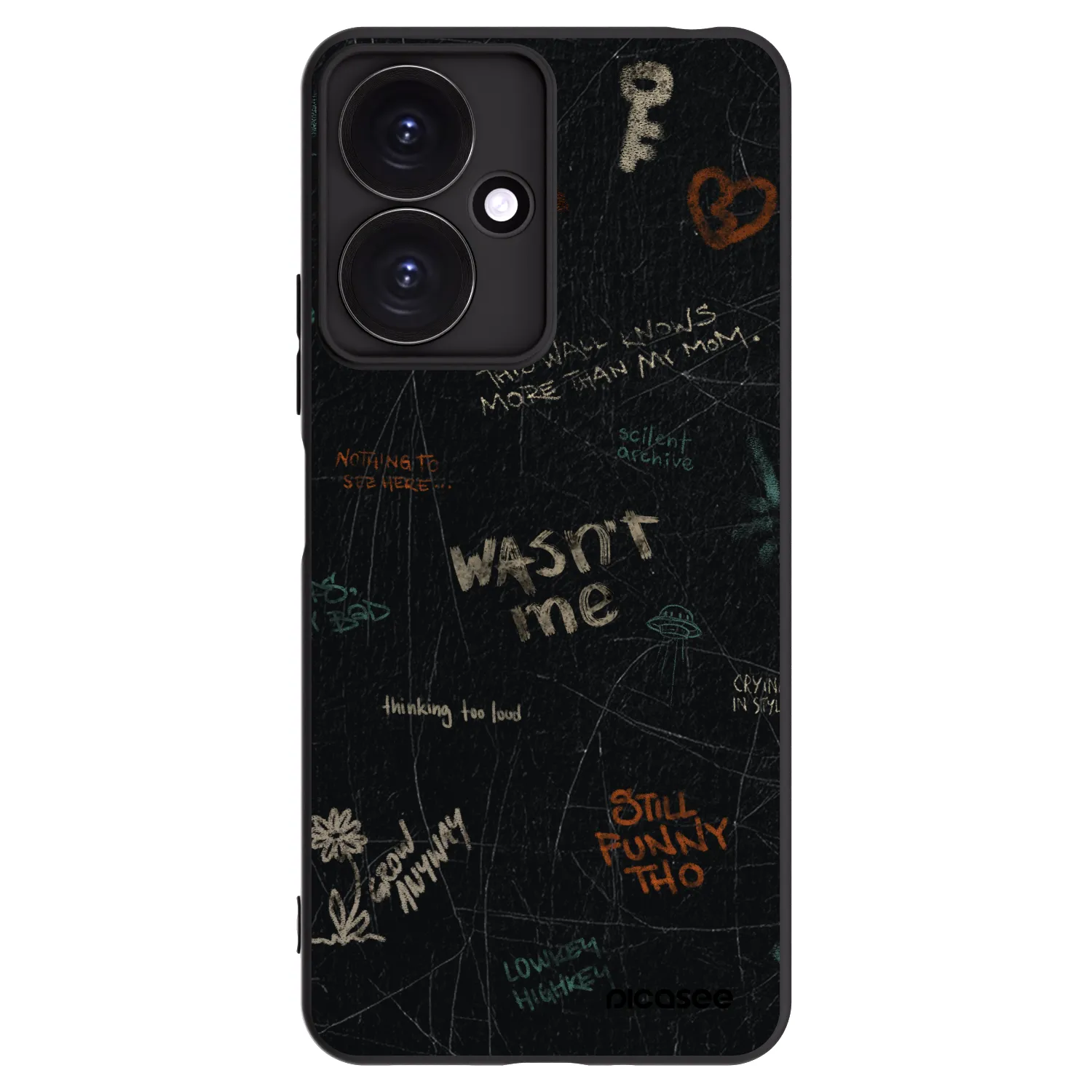 Picasee Μαύρη θήκη σιλικόνης για Xiaomi Redmi 13C 5G - CONFESSION