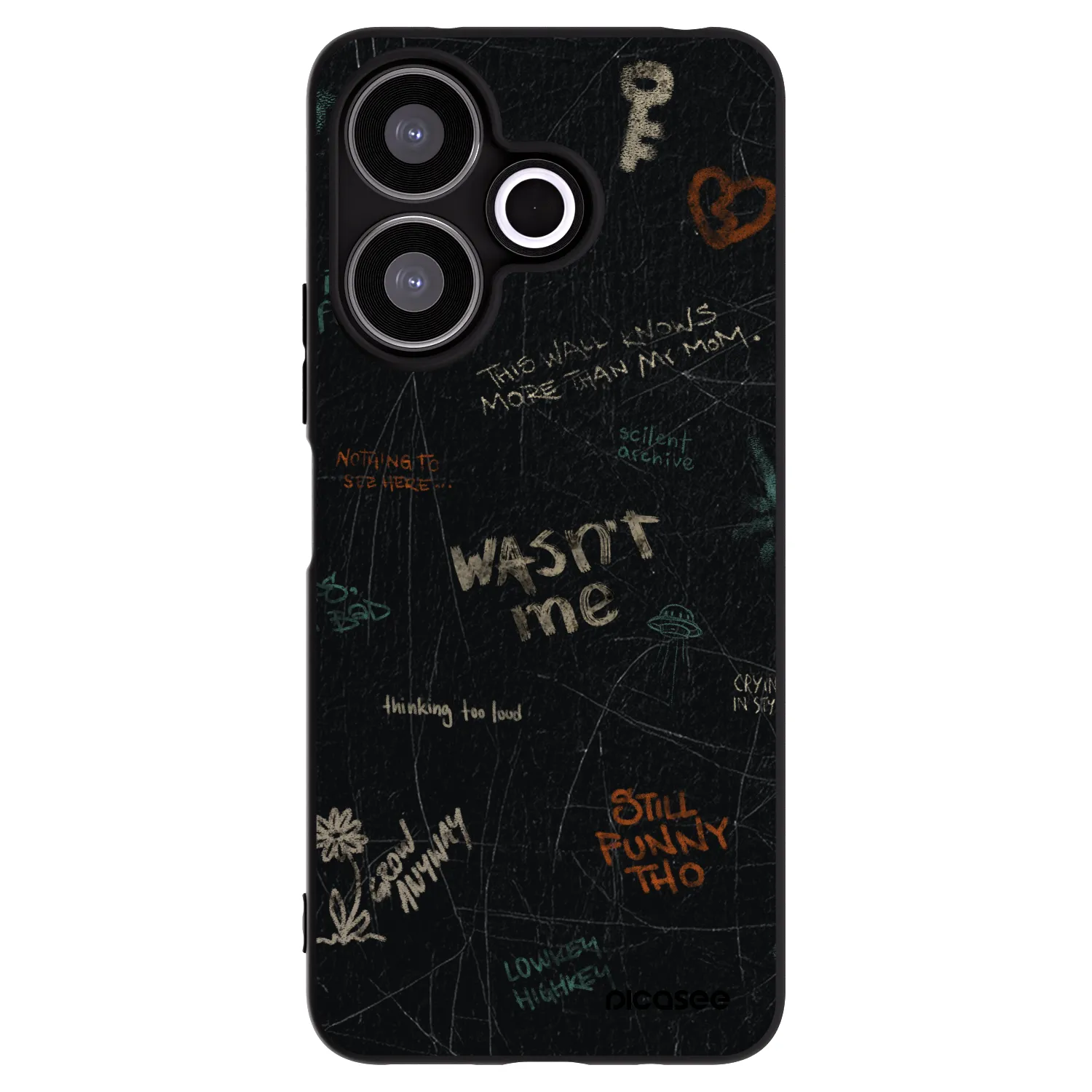 Picasee Μαύρη θήκη σιλικόνης για Xiaomi Redmi 13 4G - CONFESSION