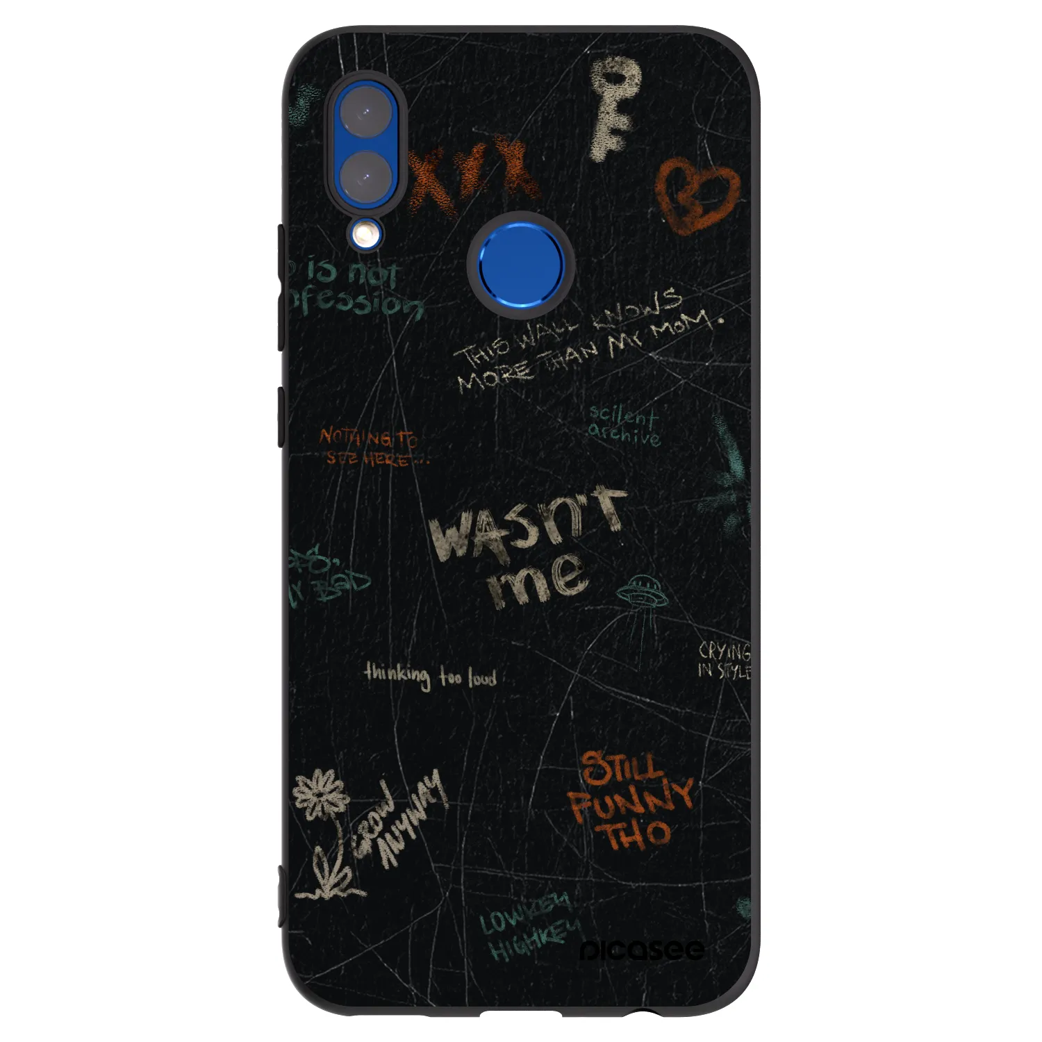 Picasee Μαύρη θήκη σιλικόνης για Huawei P Smart 2019 - CONFESSION