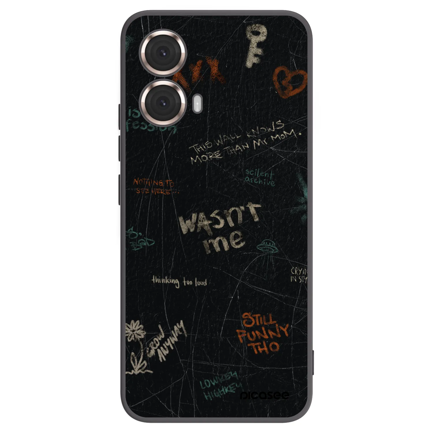 Picasee Μαύρη θήκη σιλικόνης για Motorola Moto G85 - CONFESSION