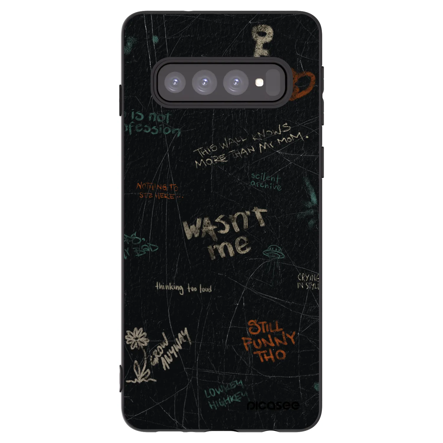 Picasee Μαύρη θήκη σιλικόνης για Samsung Galaxy S10 G973 - CONFESSION