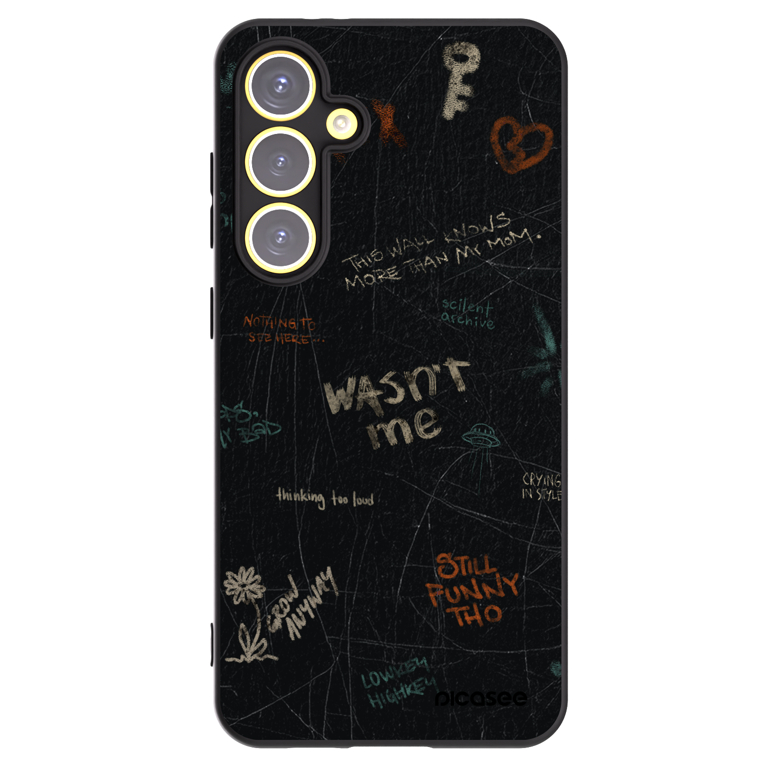 Picasee Μαύρη θήκη σιλικόνης για Samsung Galaxy S24 FE S721B - CONFESSION