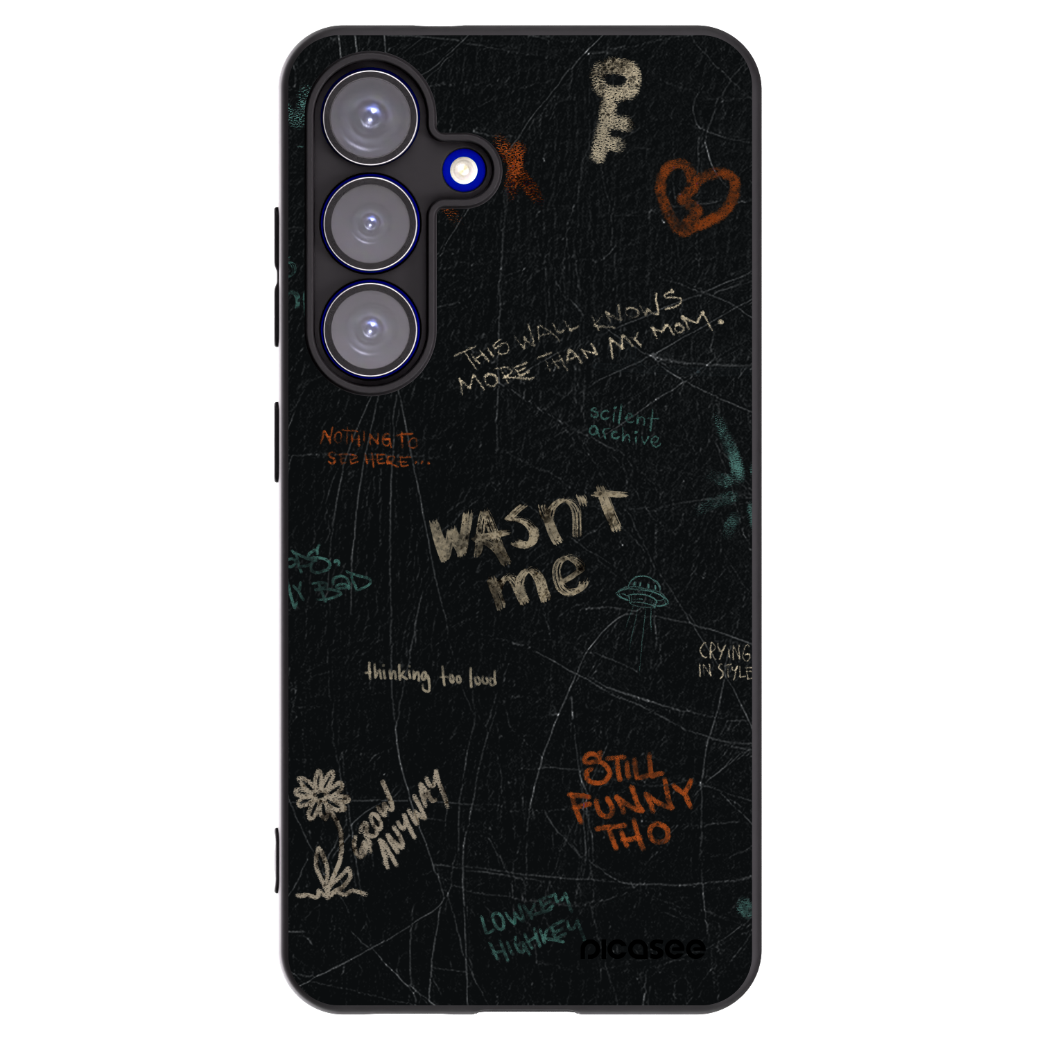 Picasee Μαύρη θήκη σιλικόνης για Samsung Galaxy S25 5G - CONFESSION