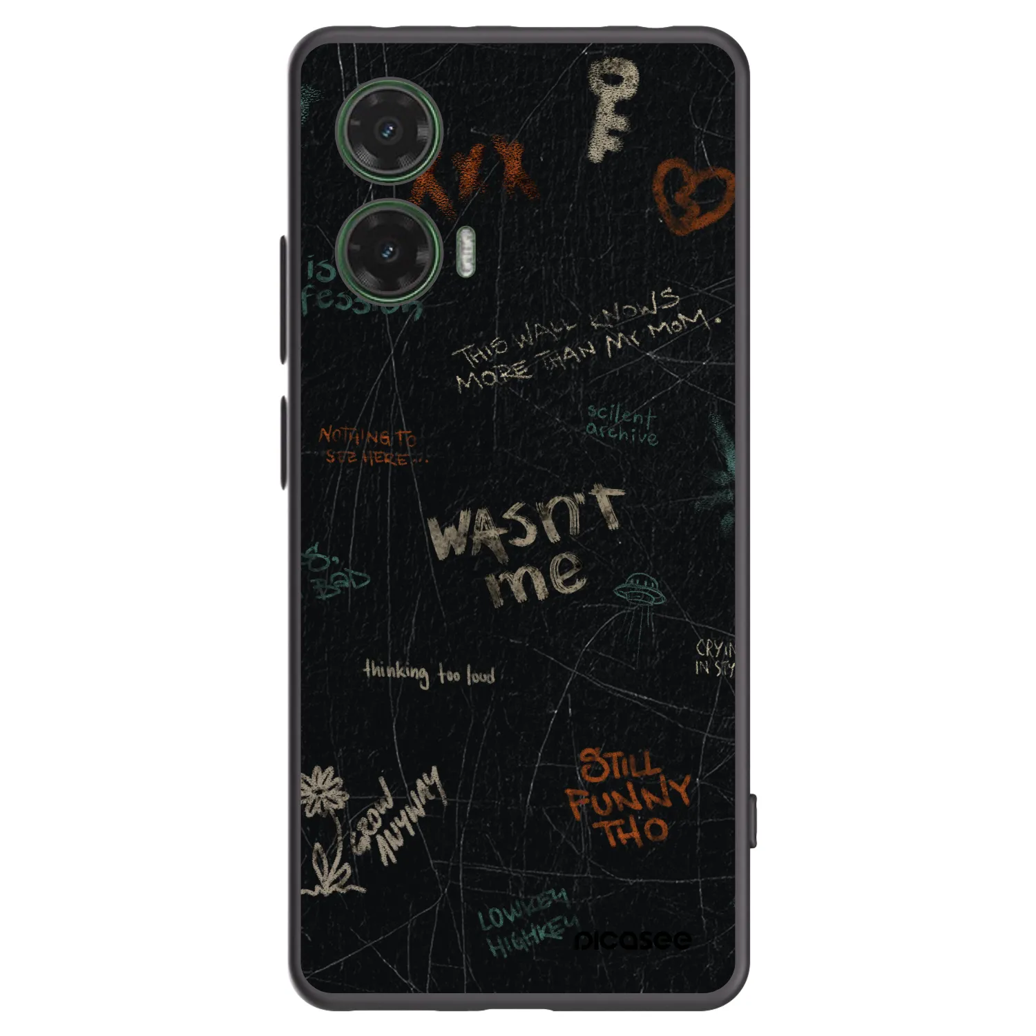 Picasee Μαύρη θήκη σιλικόνης για Motorola Moto G35 5G - CONFESSION