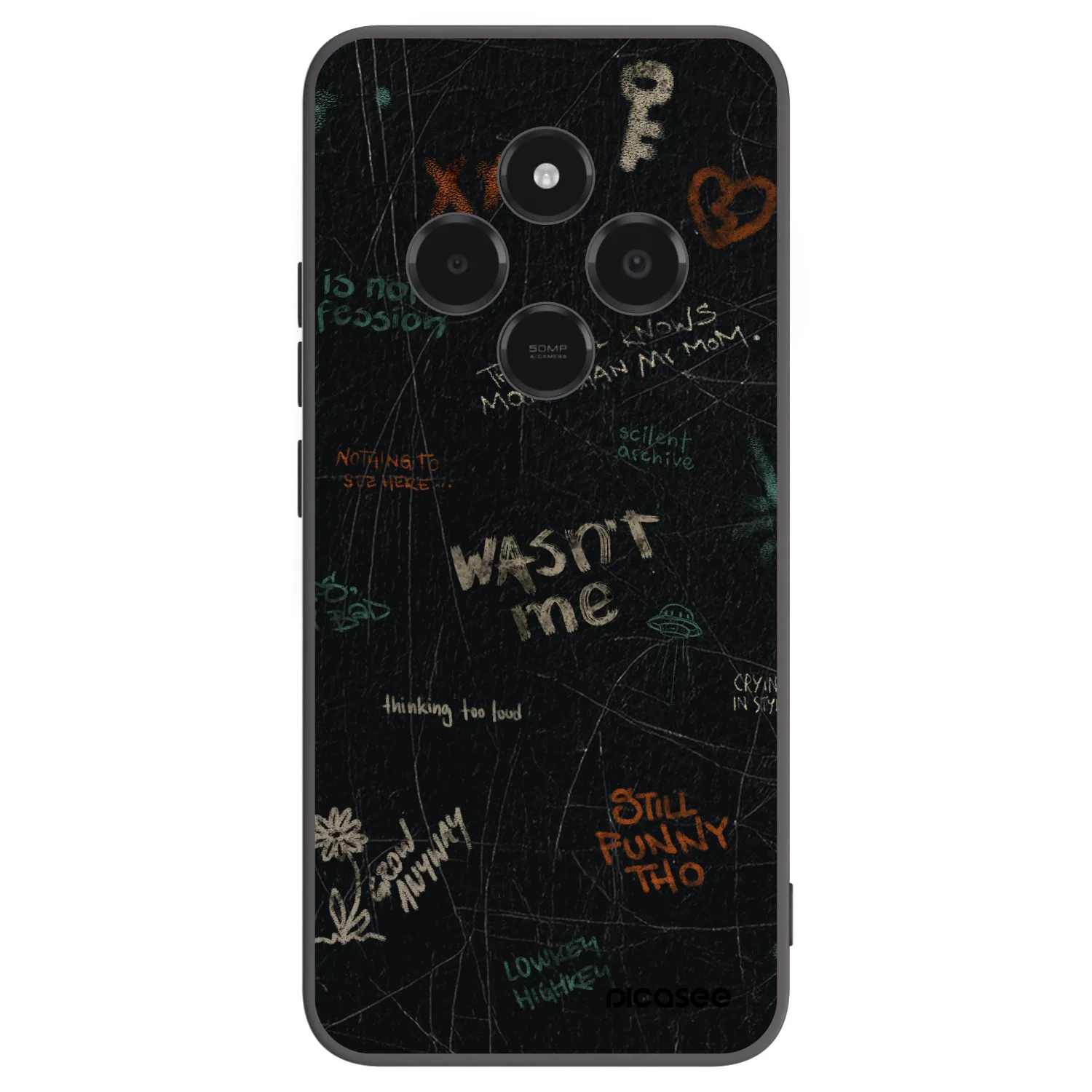 Picasee Μαύρη θήκη σιλικόνης για Xiaomi Poco C75 - CONFESSION