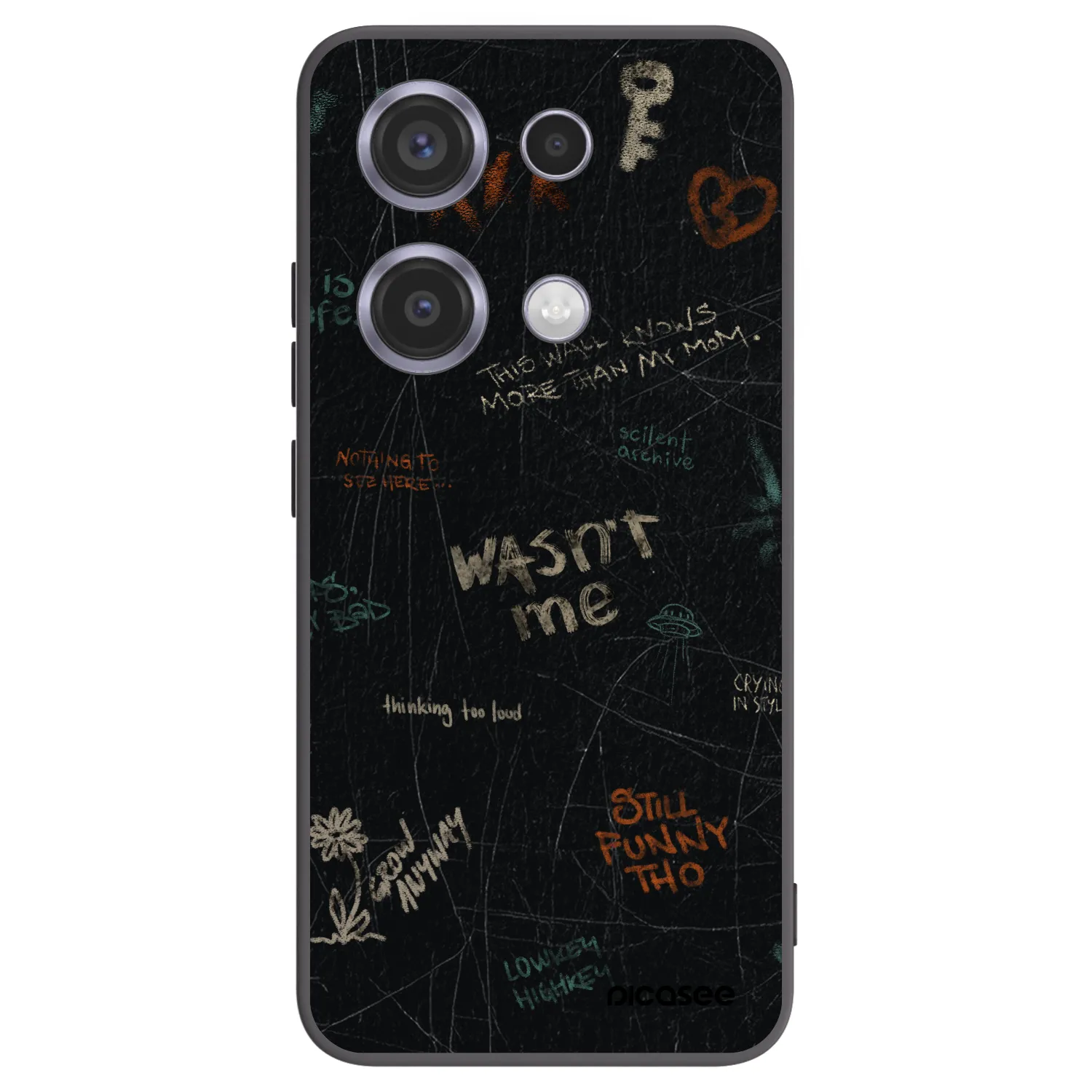 Picasee Μαύρη θήκη σιλικόνης για Xiaomi Redmi Note 14S - CONFESSION