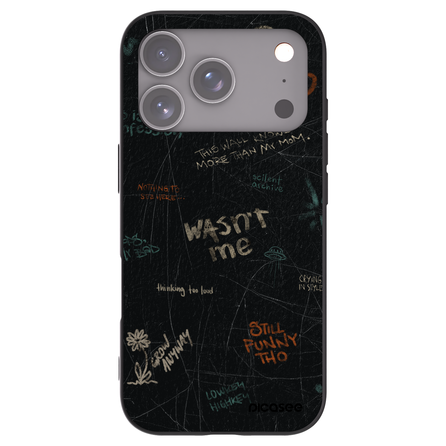Picasee Μαύρη θήκη σιλικόνης για Apple iPhone 17 Pro - CONFESSION