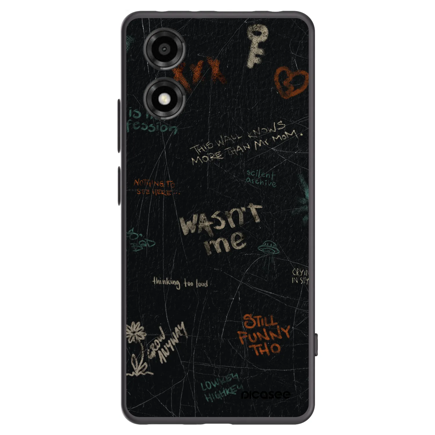 Picasee Μαύρη θήκη σιλικόνης για Motorola Moto E14 - CONFESSION