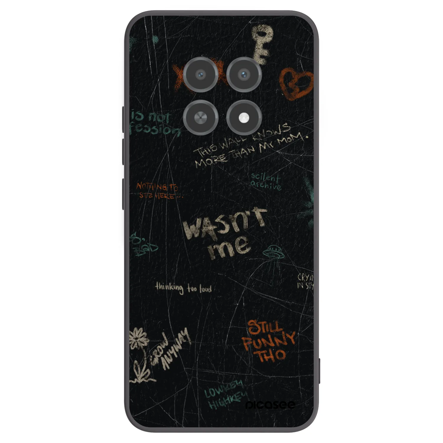 Picasee Μαύρη θήκη σιλικόνης για Realme 12X - CONFESSION