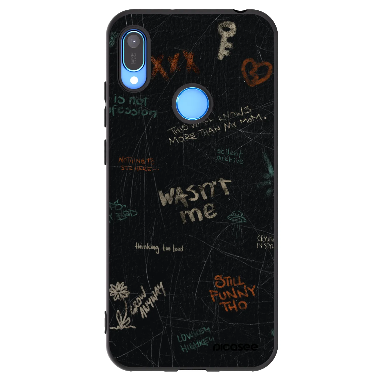 Picasee Μαύρη θήκη σιλικόνης για Huawei Y6 2019 - CONFESSION