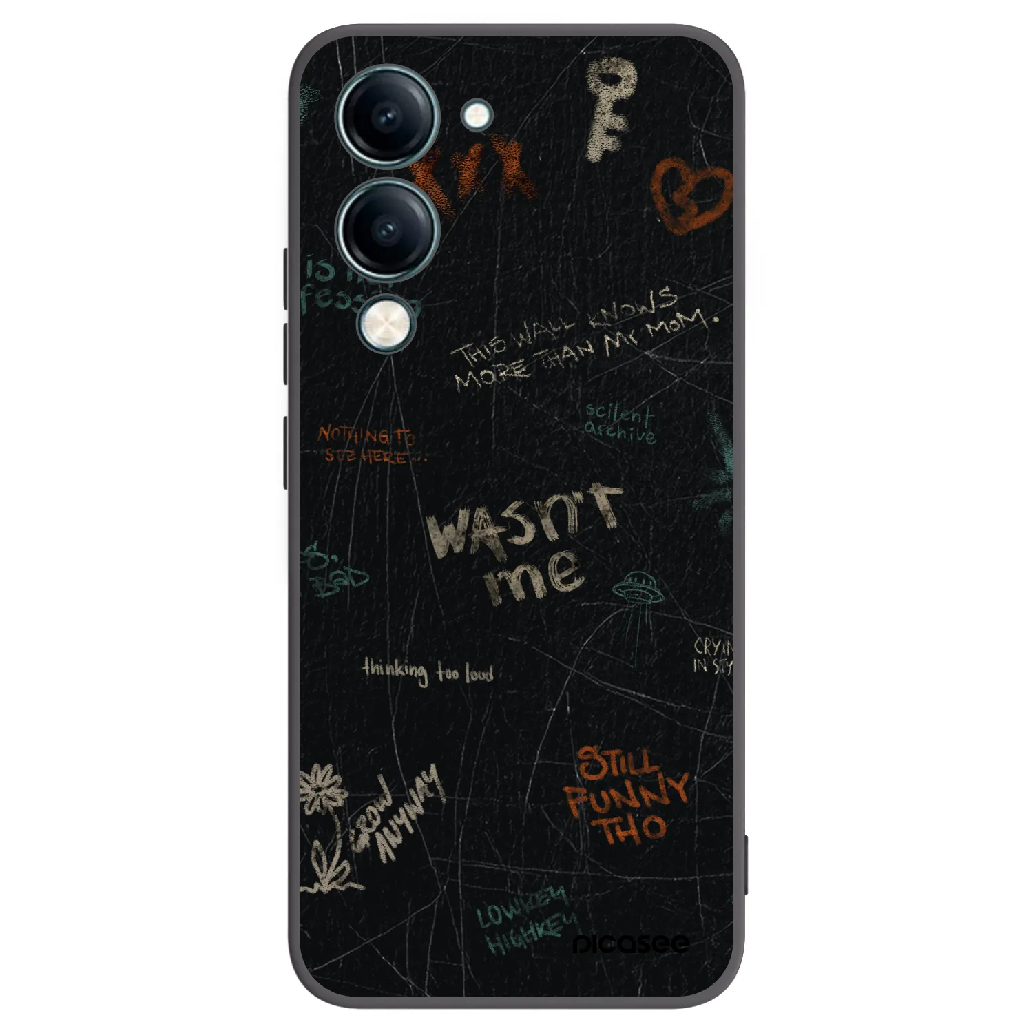 Picasee Μαύρη θήκη σιλικόνης για Vivo Y29s 5G - CONFESSION