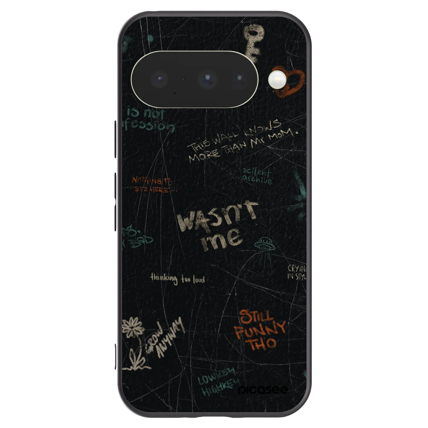 Picasee Μαύρη θήκη σιλικόνης για Google Pixel 10 - CONFESSION