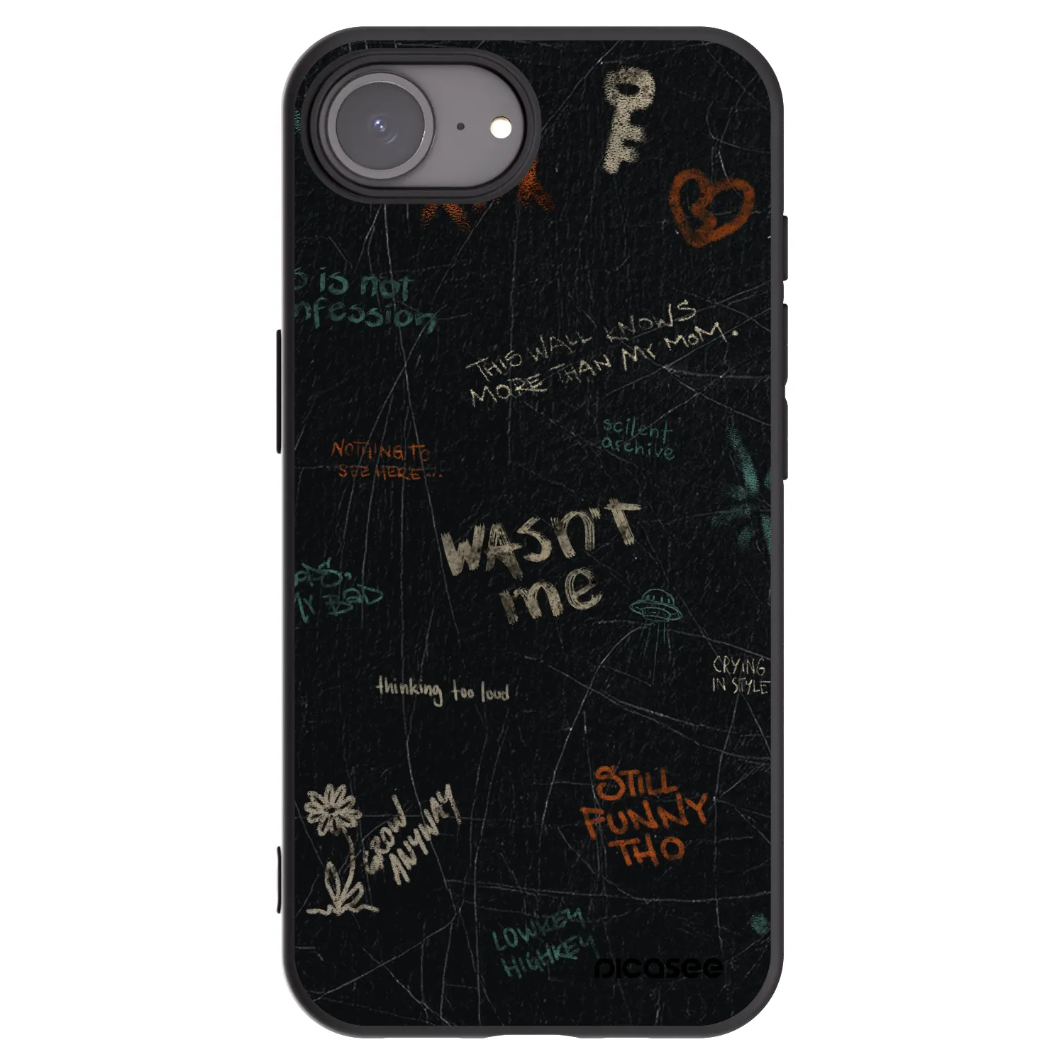 Picasee Μαύρη θήκη σιλικόνης για Apple iPhone 17e - CONFESSION