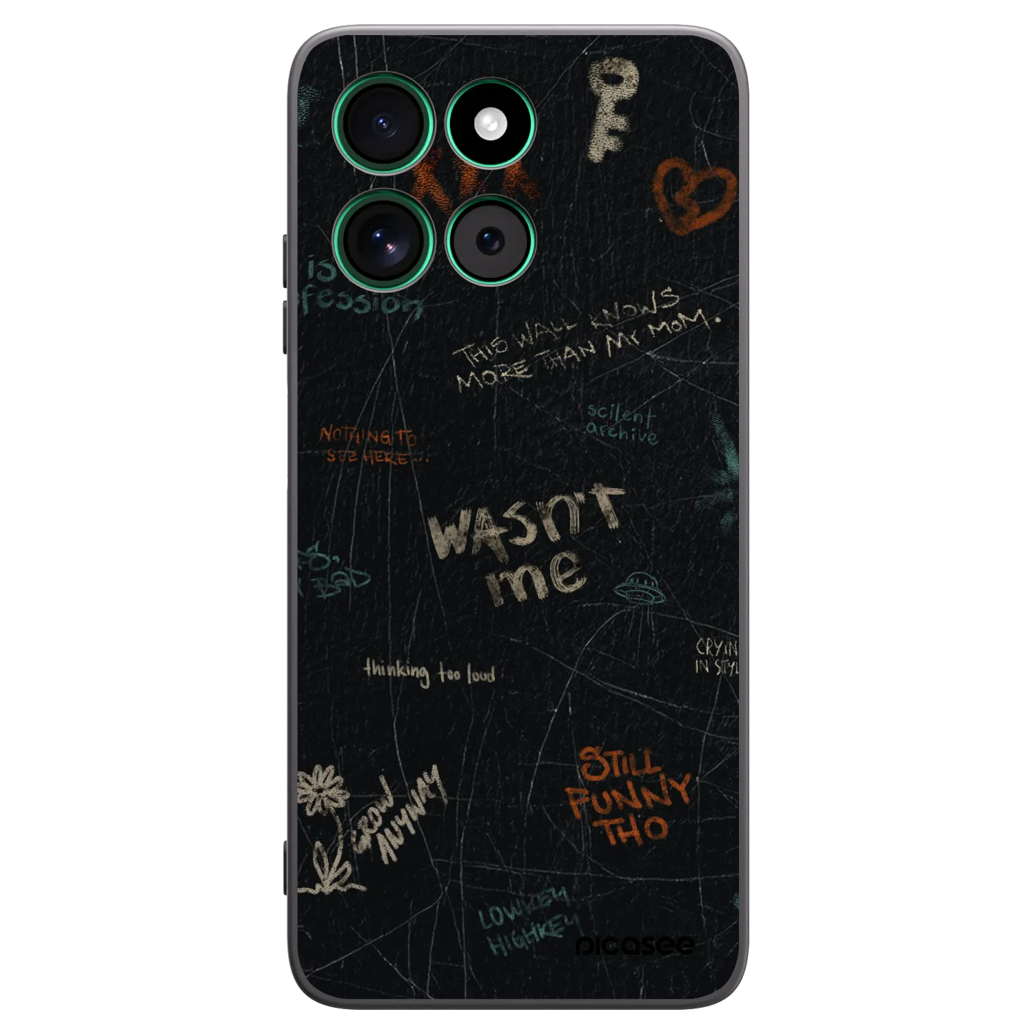 Picasee Μαύρη θήκη σιλικόνης για Motorola Moto G57 Power - CONFESSION