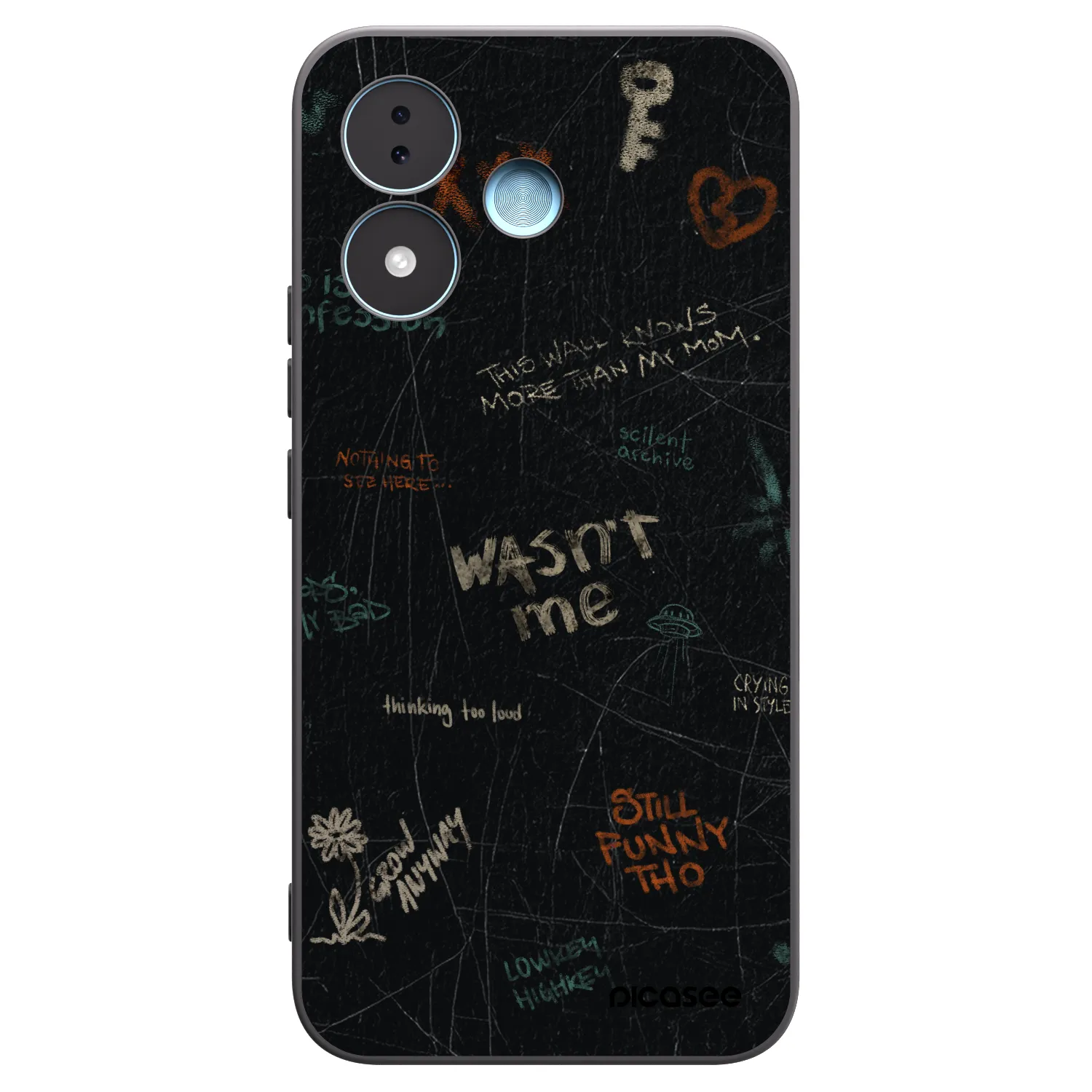 Picasee Μαύρη θήκη σιλικόνης για Xiaomi Redmi Note 17 5G - CONFESSION