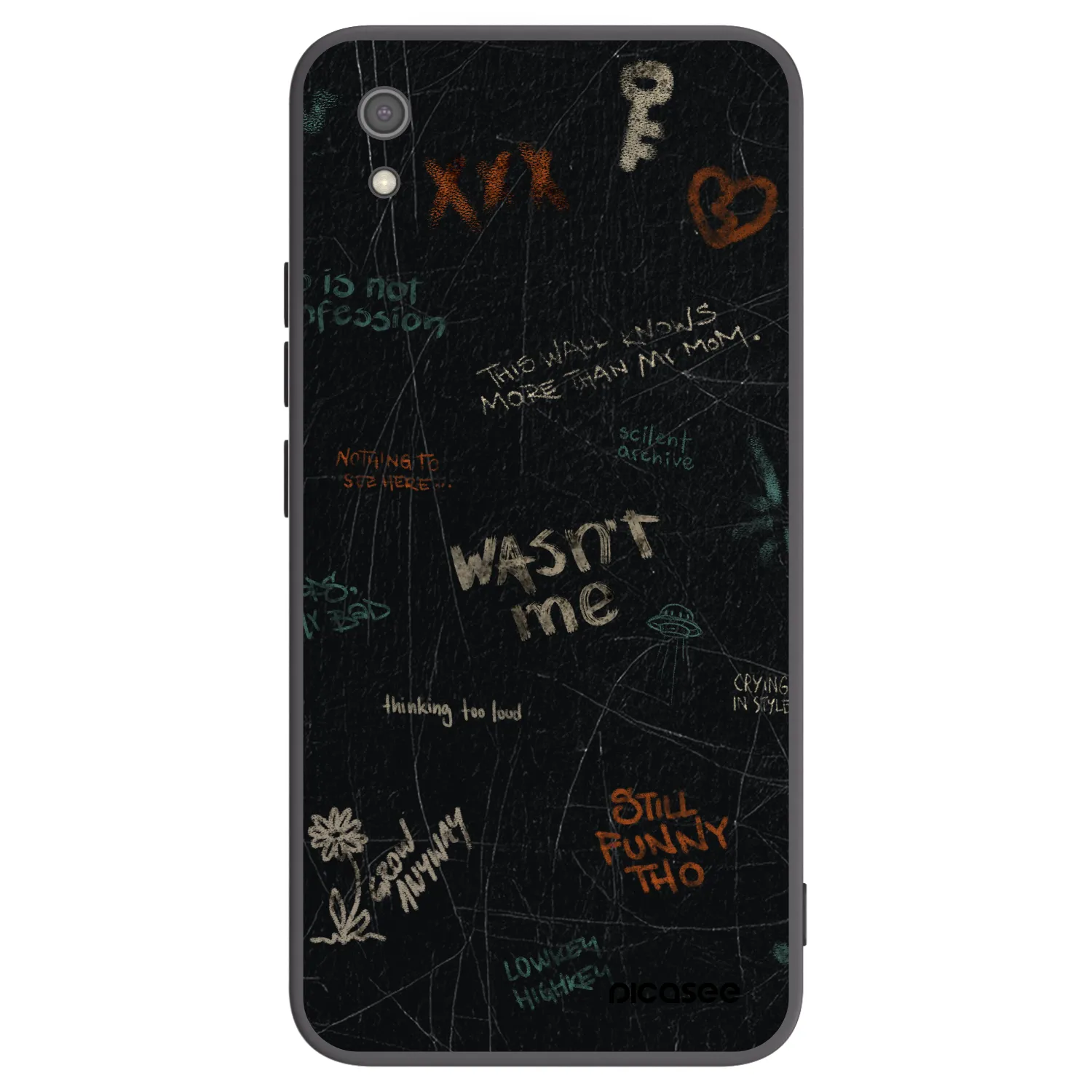 Picasee Μαύρη θήκη σιλικόνης για Xiaomi Redmi 7A - CONFESSION