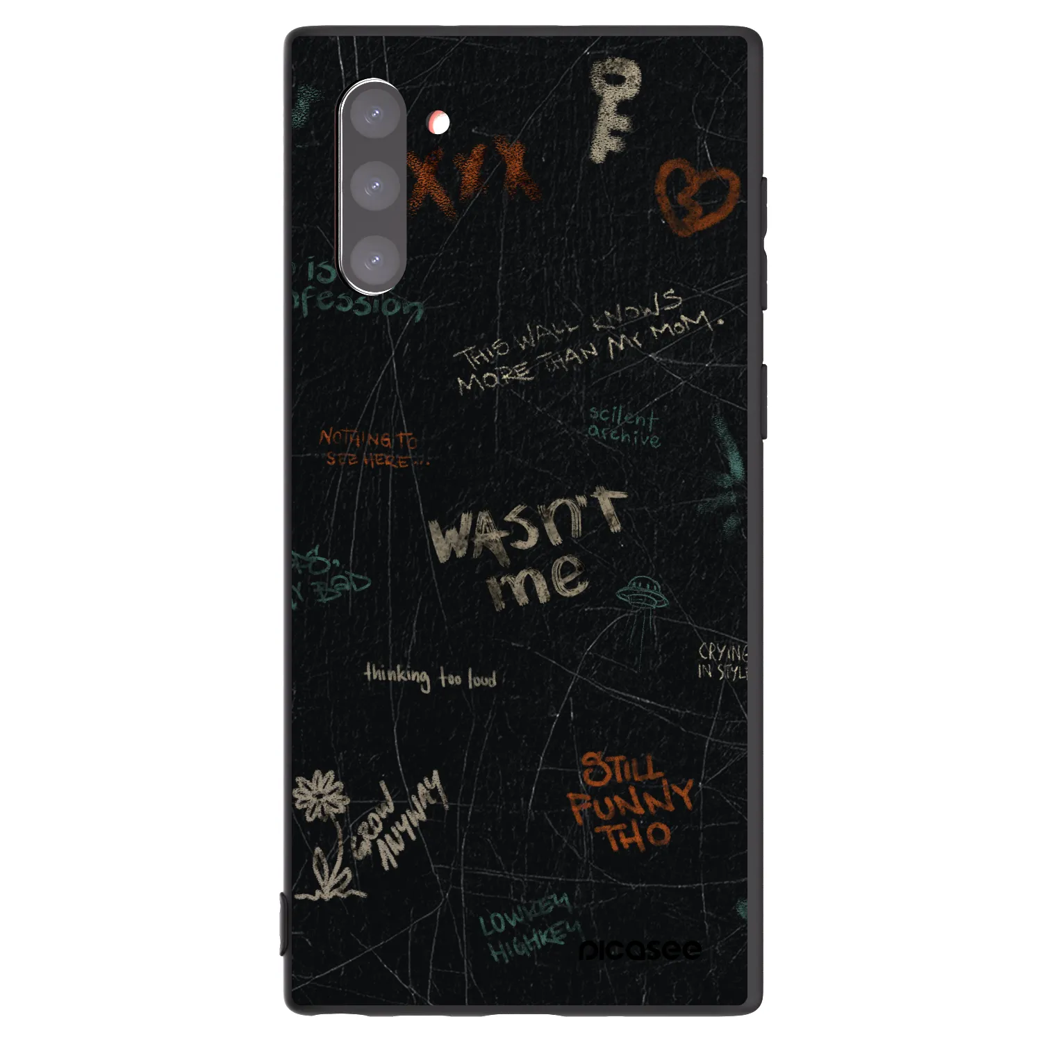 Picasee Μαύρη θήκη σιλικόνης για Samsung Galaxy Note 10 N970F - CONFESSION