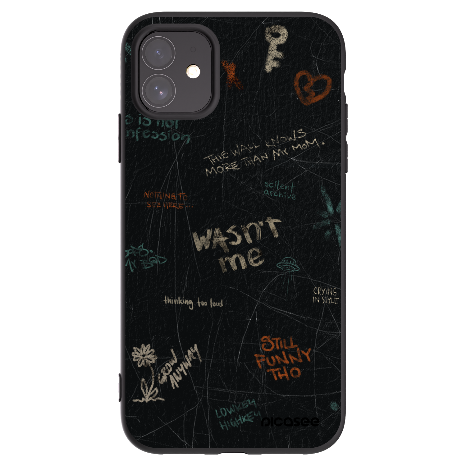 Picasee Μαύρη θήκη σιλικόνης για Apple iPhone 11 - CONFESSION