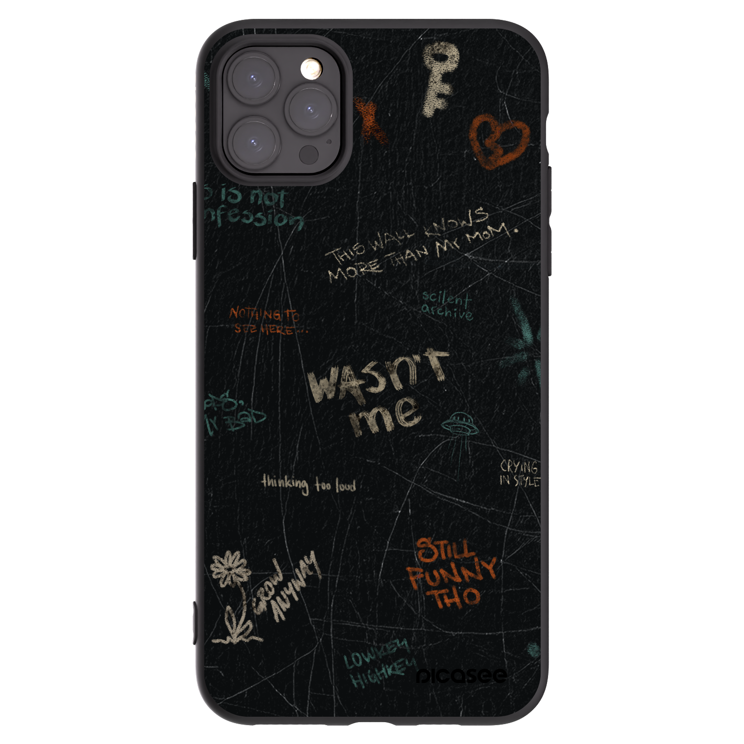 Picasee Μαύρη θήκη σιλικόνης για Apple iPhone 11 Pro Max - CONFESSION