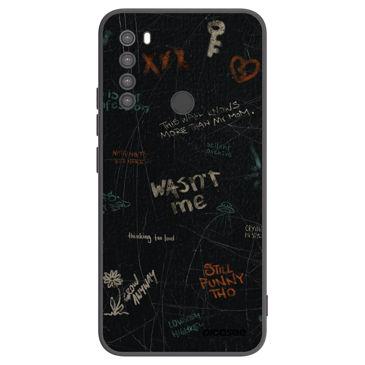 Picasee Μαύρη θήκη σιλικόνης για Xiaomi Redmi Note 8 - CONFESSION